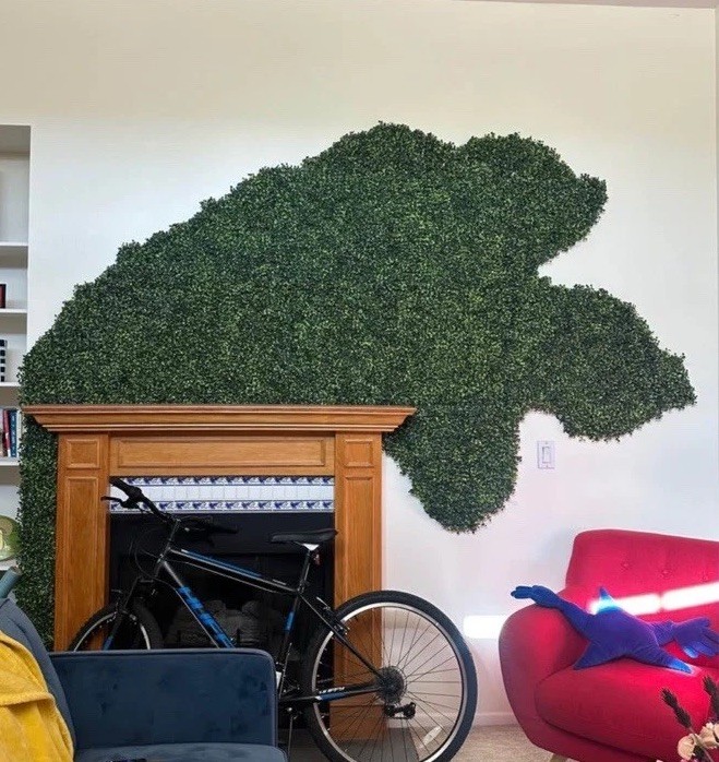 Large custom wall decor artificial greenery moss hedge wall