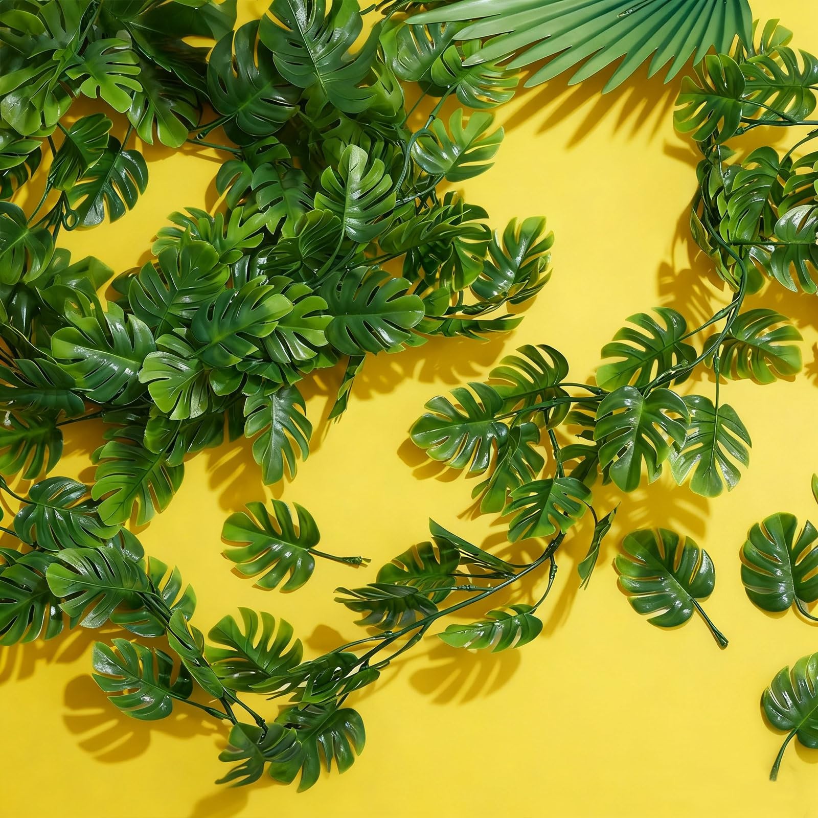 6 Pcs Artificial Monstera Leaf Vines 5.9 ft Fake Hanging Plant Ivy Tropical P…