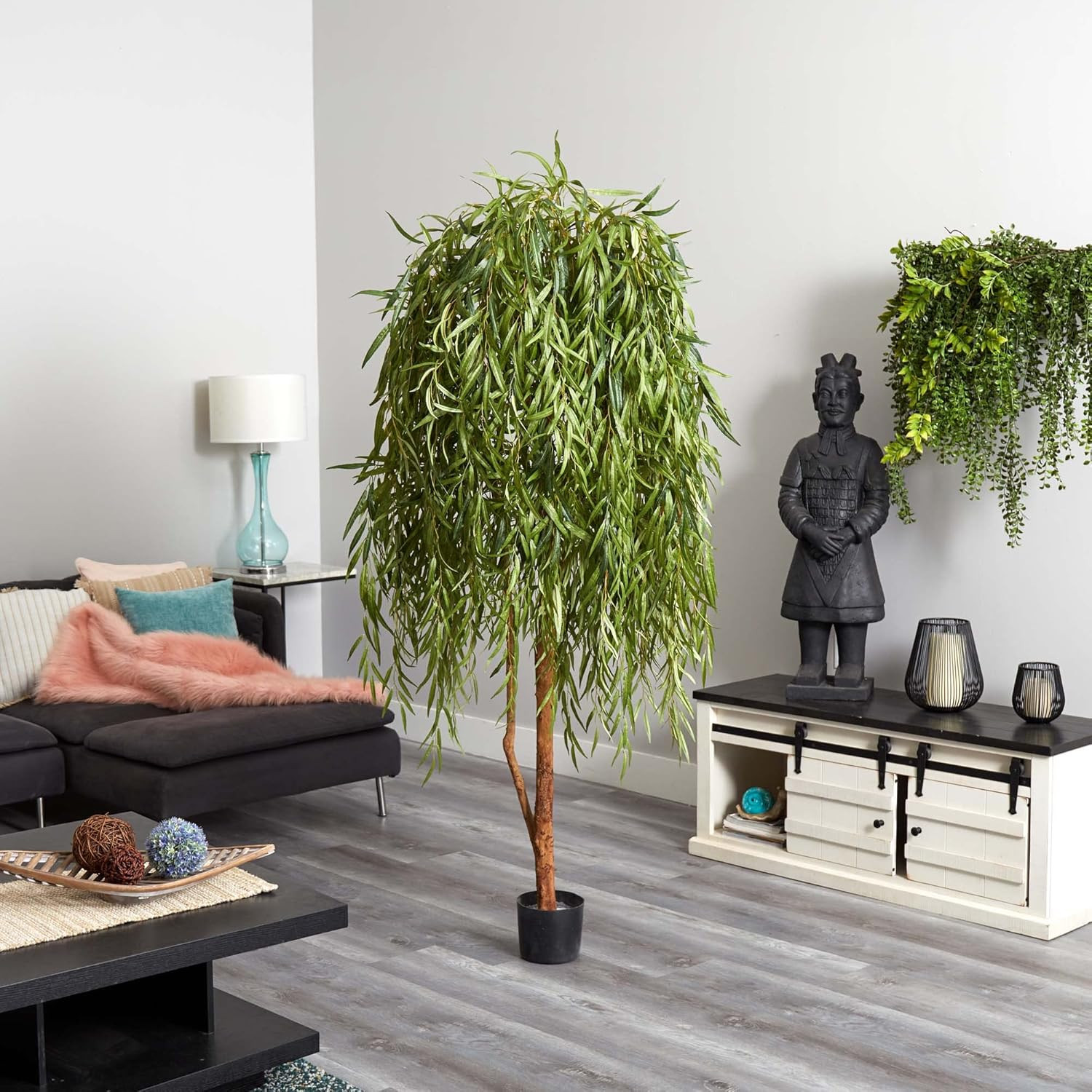 Elegant 7Ft Willow Artificial Silk Tree for Home Decor and Office Spaces