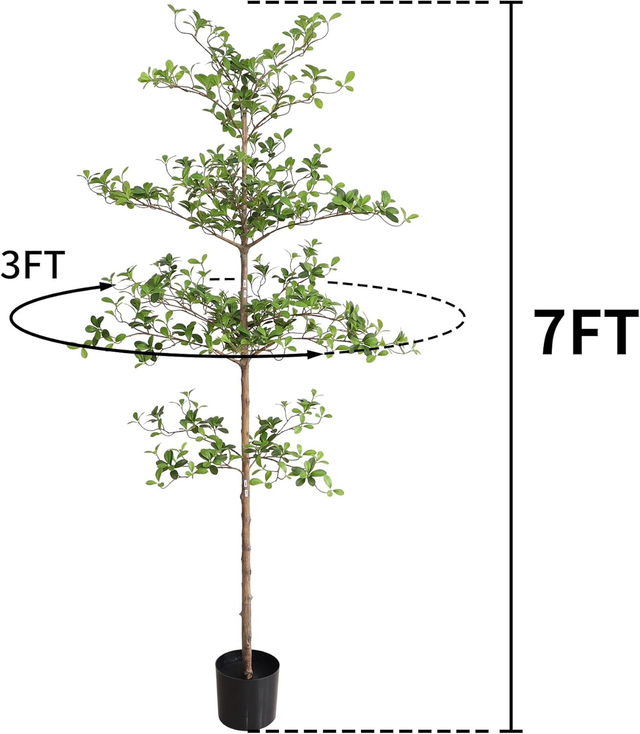 Artificial Black Olive Tree, 7FT Tall Faux Shady Lady Tree with Potted, Fake Oli