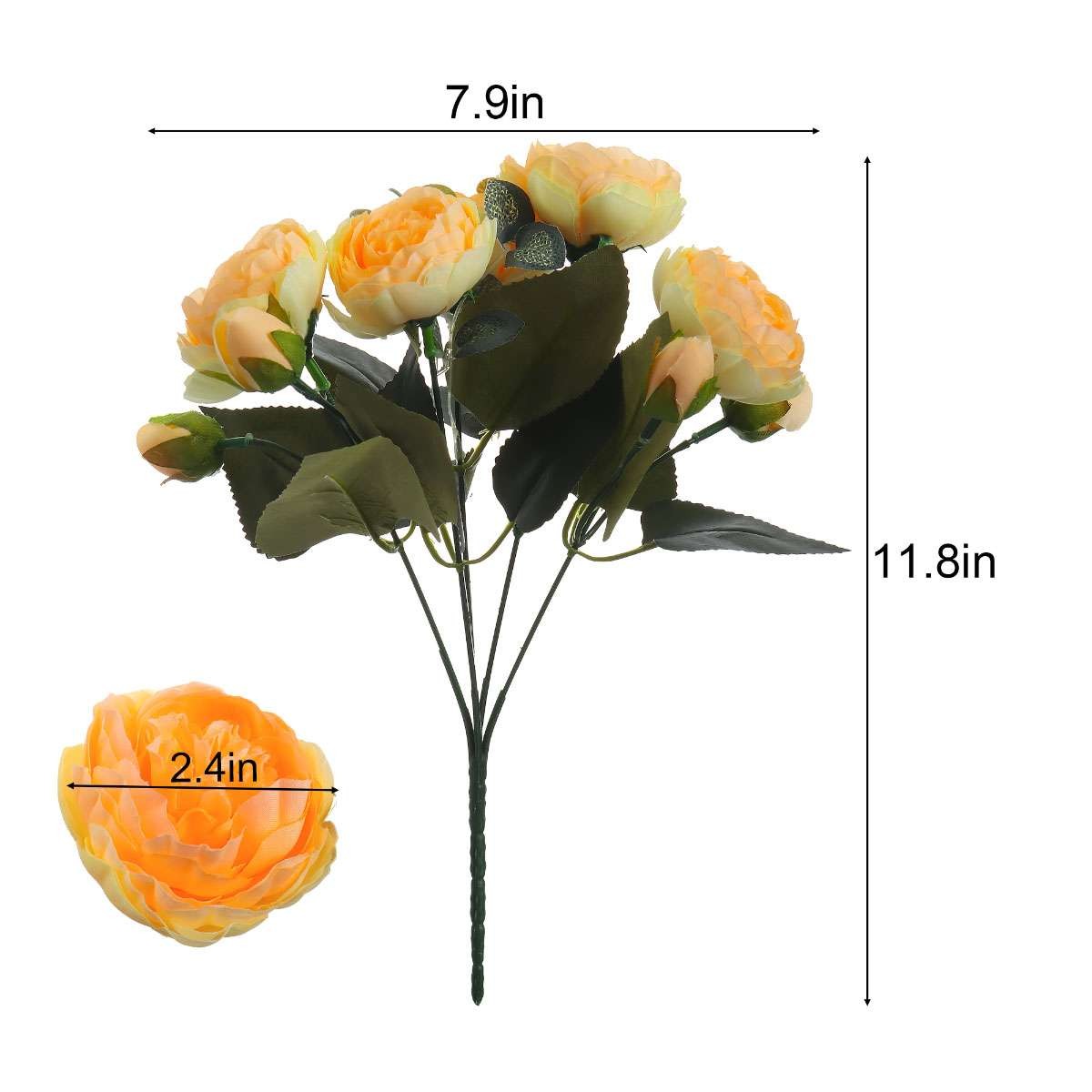 4 Bundles Peony Fake Artificial Flowers Large Bouquet Plants For Home Yard Decor