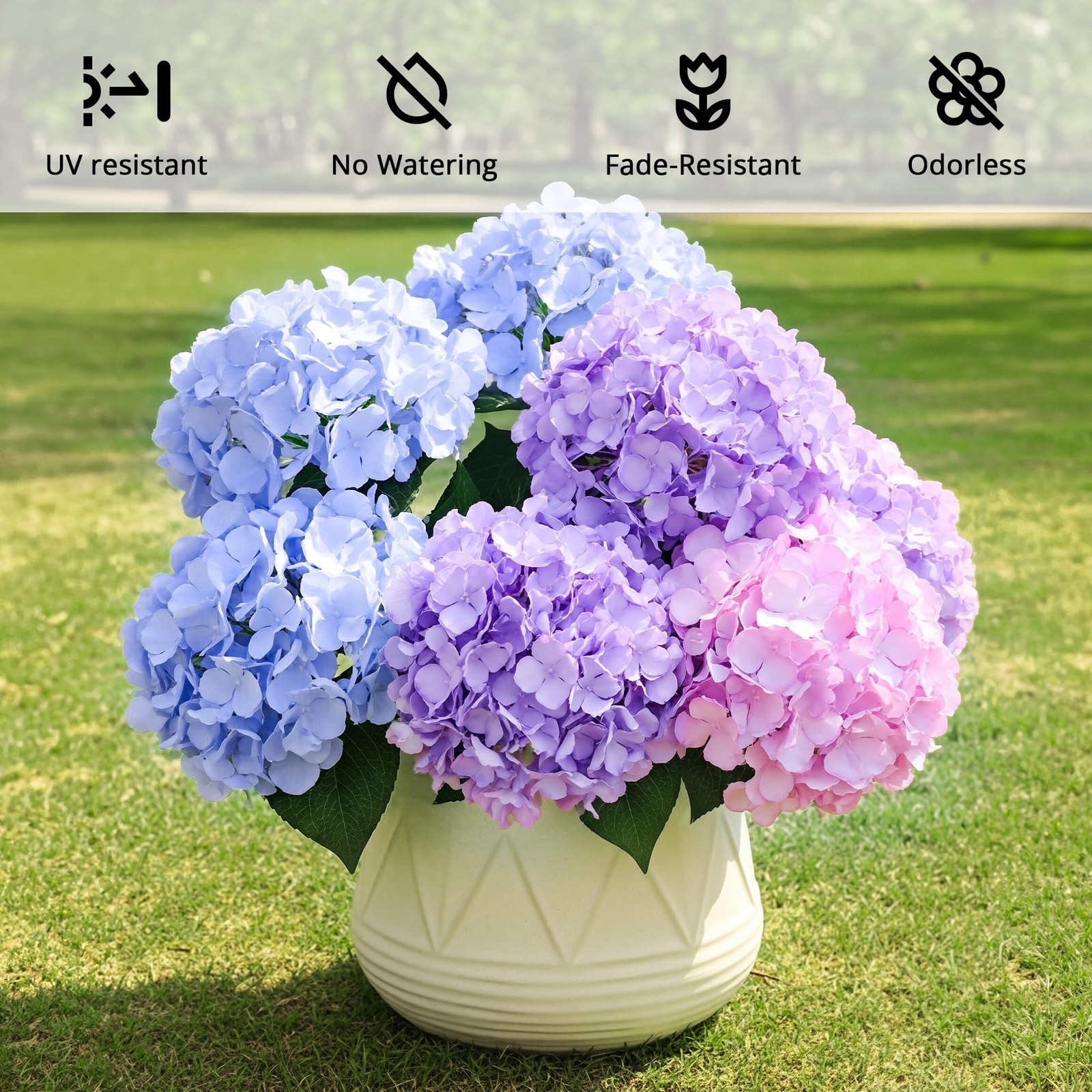 Auihiay 6 Bundles Hydrangea Artificial Flowers for Outdoors and Indoor, Bulk …