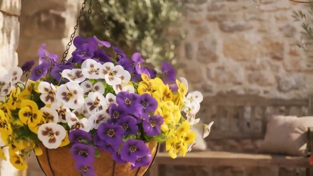 2 Sets UV Resistant Faux Silk Pansy Flowers with Baskets – 24 Pcs Outdoor Decor