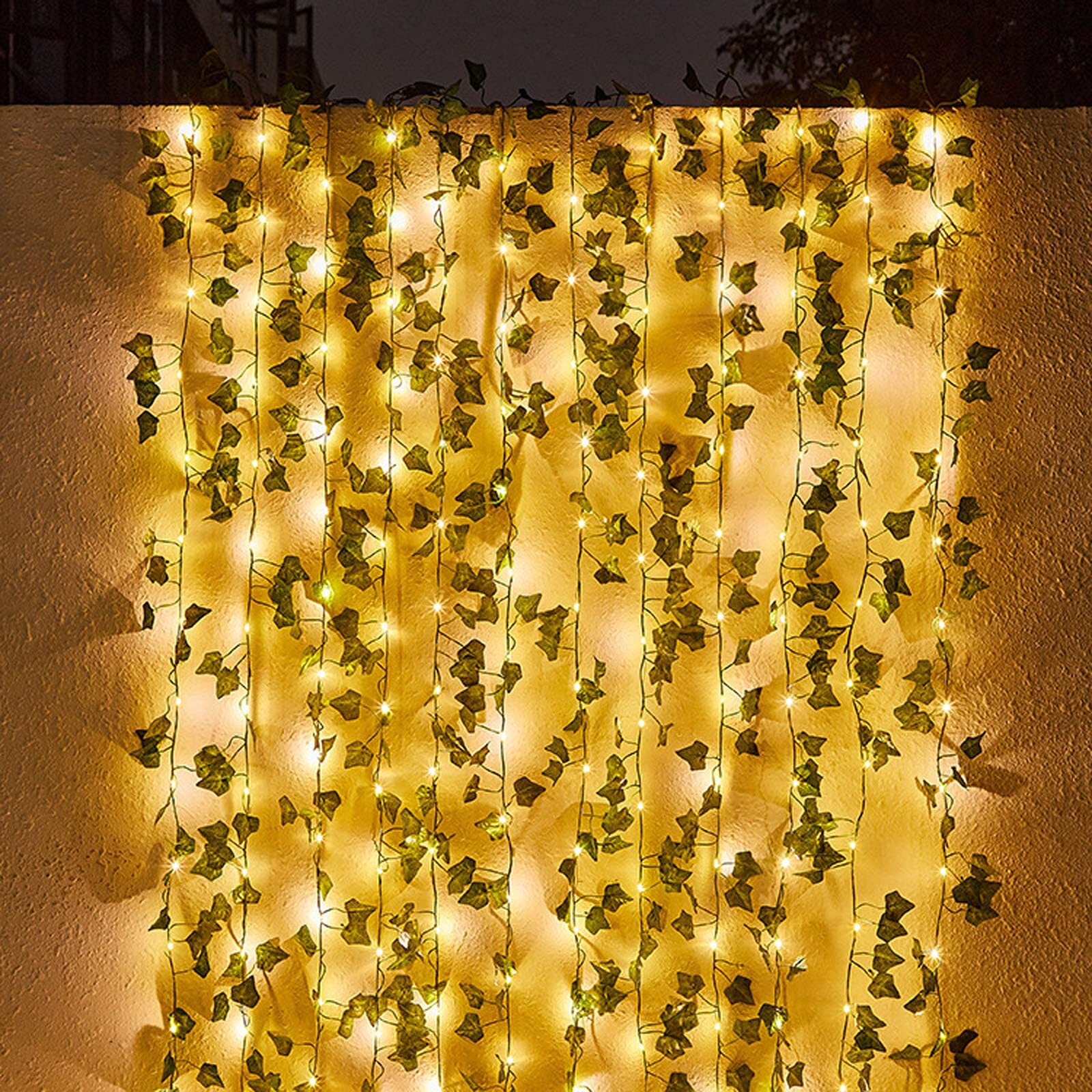 41 Feet Solar String Lights With Waterproof Led Outdoor Decor Artificial Ivy Vin