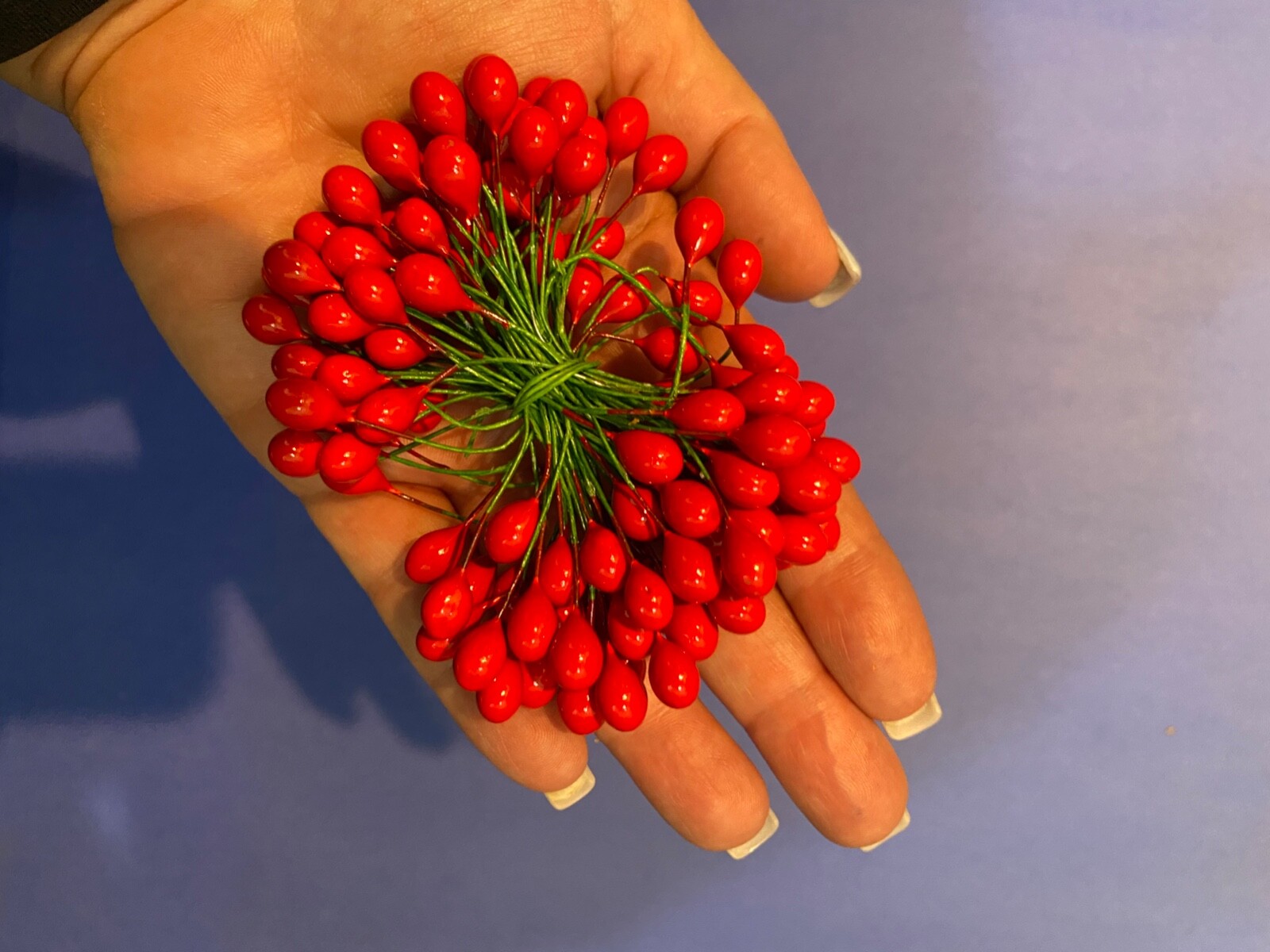 BULK 20 PACKS!! Christmas Red Berry Pick Holly Berries Wreath Craft 