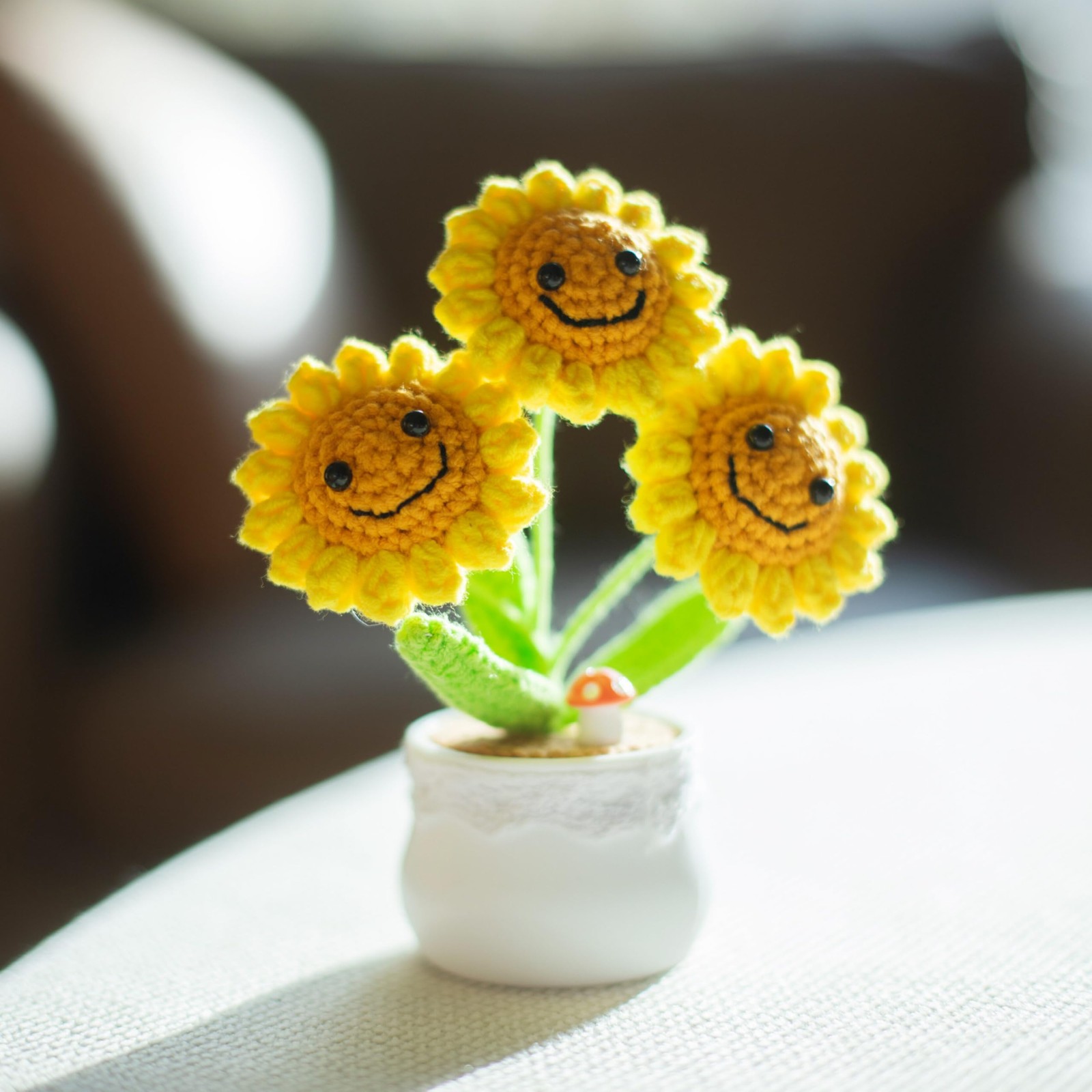 vaiyiyav Finish Mini Crochet Flowers, Smiley Sunflowers, Crochet Sunflowers, …