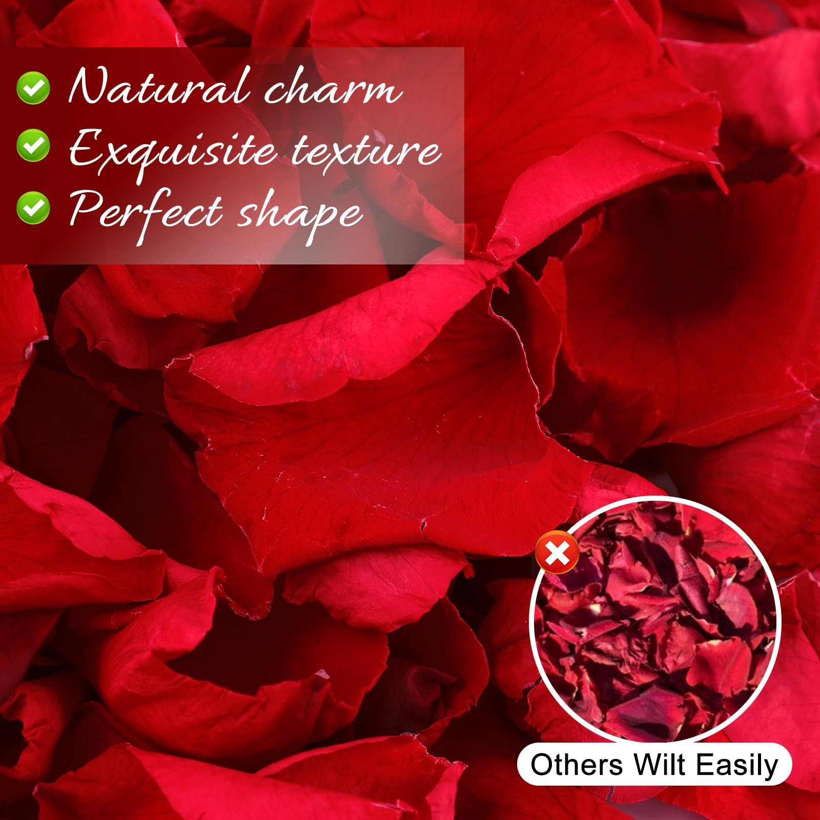 100g 3.5oz Real Red Dried Rose Petals Freeze Preserved Confetti Valentine