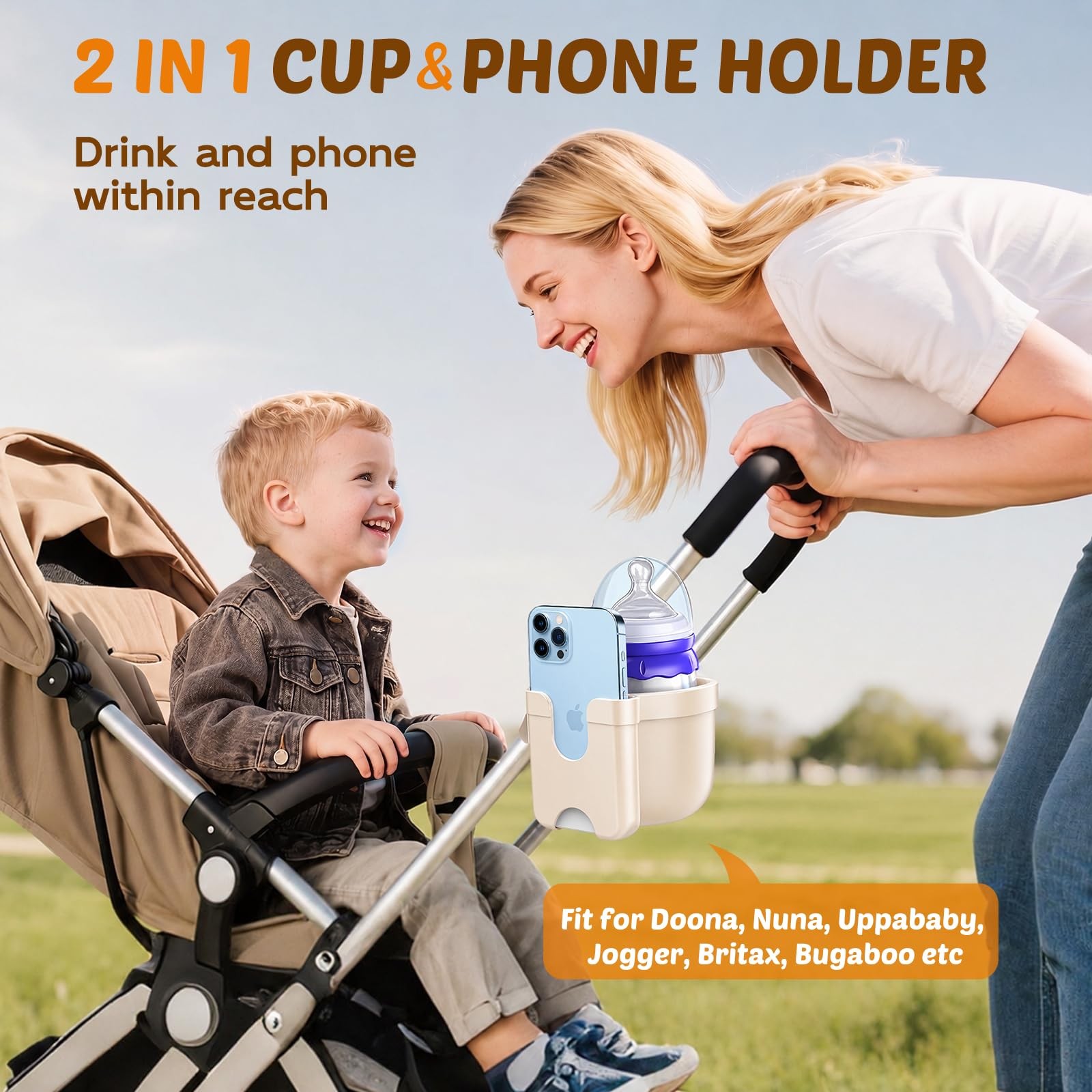 Cup Holder for Walker: Stroller Cup Holder Attachment with Phone Holder | Wheelc