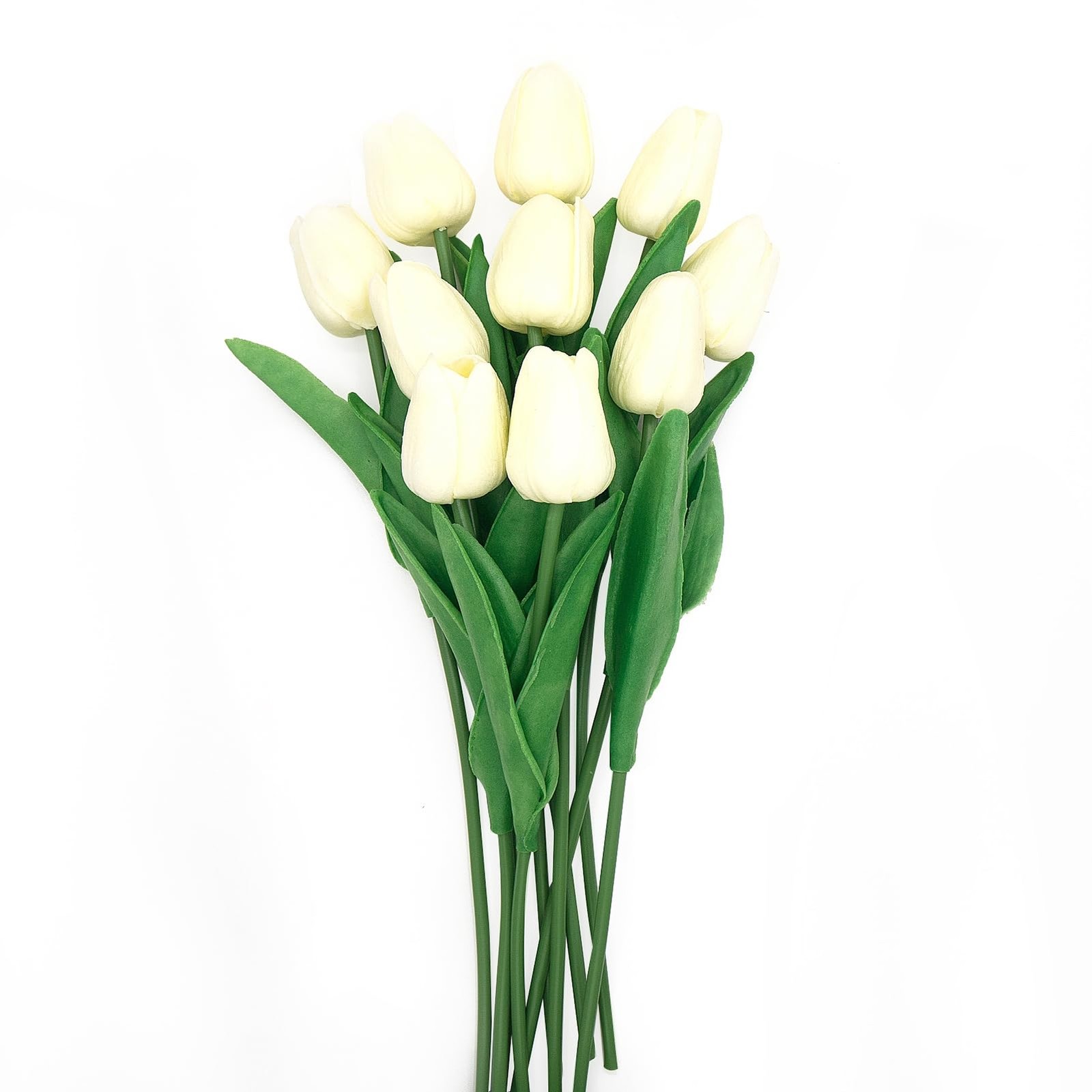 10 Pcs Faux Tulips Artificial Flowers with Stems, 13 Inch Artificial Tulips F…
