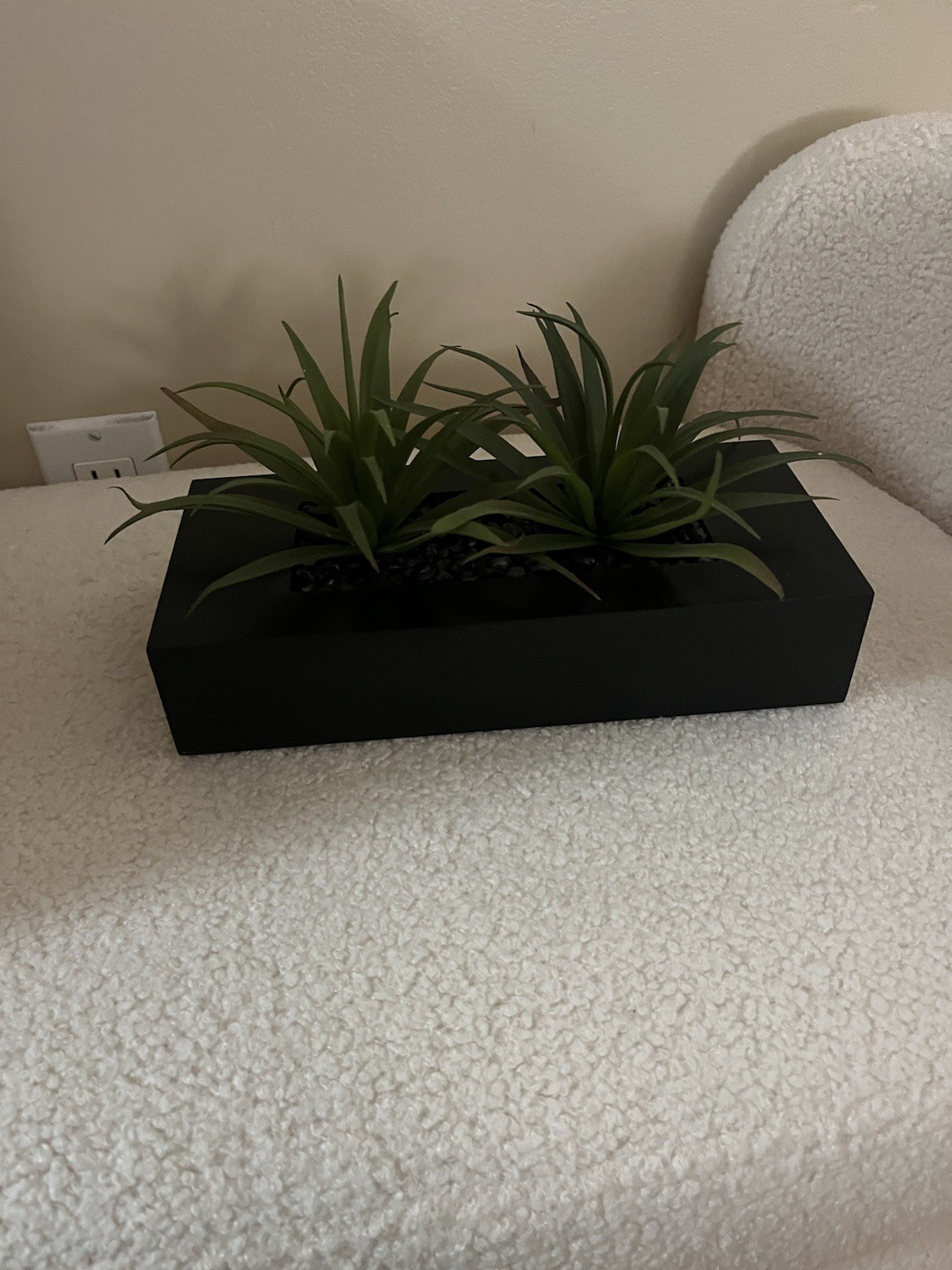 amazon mygift 10 inch fake artificial grass plant black wood planter pebbles