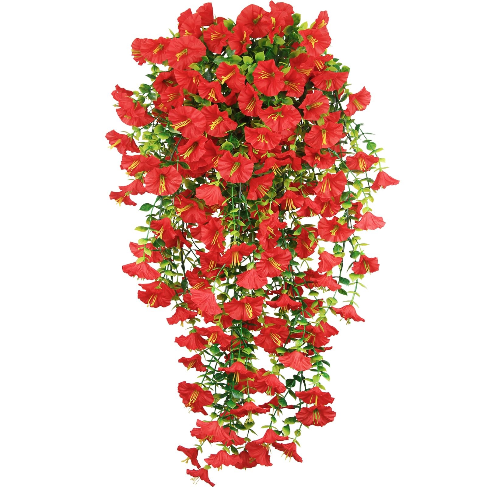 3 Pcs Artificial Hanging Flowers for Outdoors Morning Glory Spring Summer Decor
