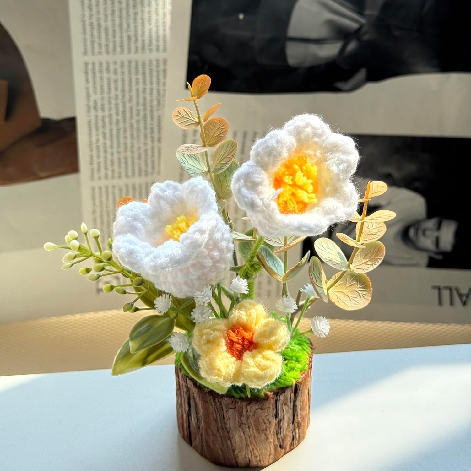 Crochet Flowers Lily of The Valley Bouquet Creative Knitted Potted Plant Gifts