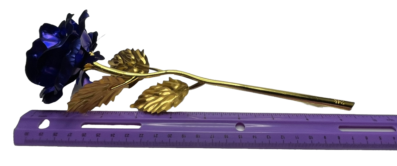 24 K Golden Foil Rose With Box Blue And Gold Plated