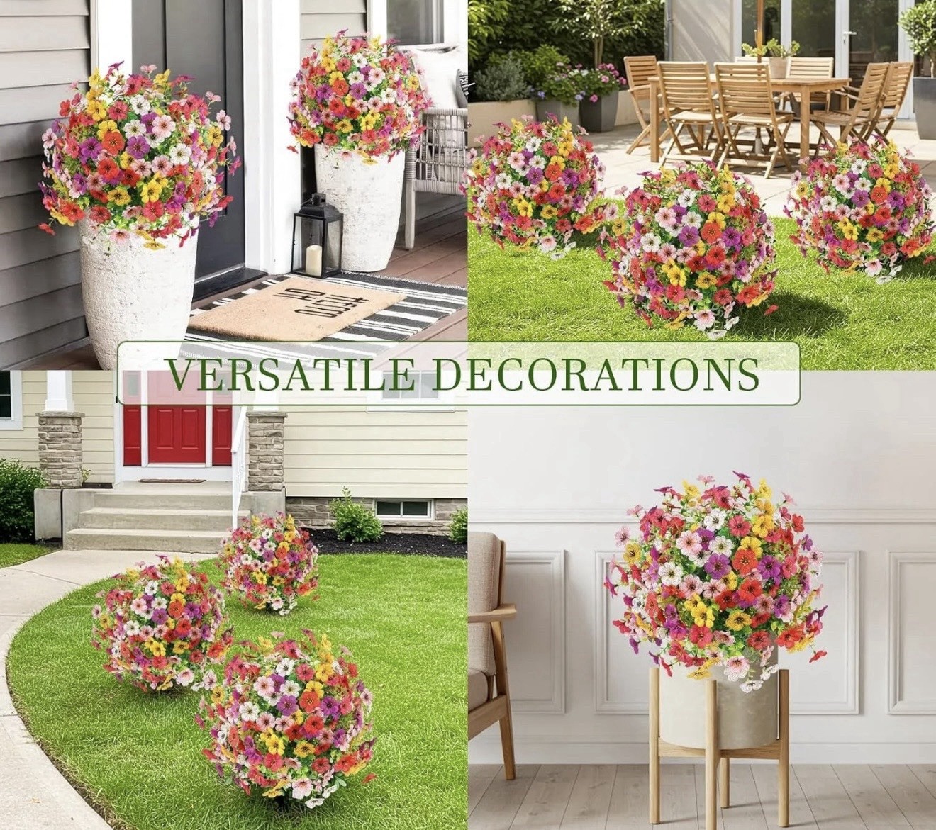 Outdoor UV Resistant Artificial Flowers-Multi Colored Artificial Flowers