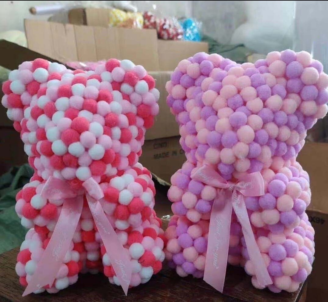 Rose bear & cotton ball bears velvet premium quality multicolored and single   