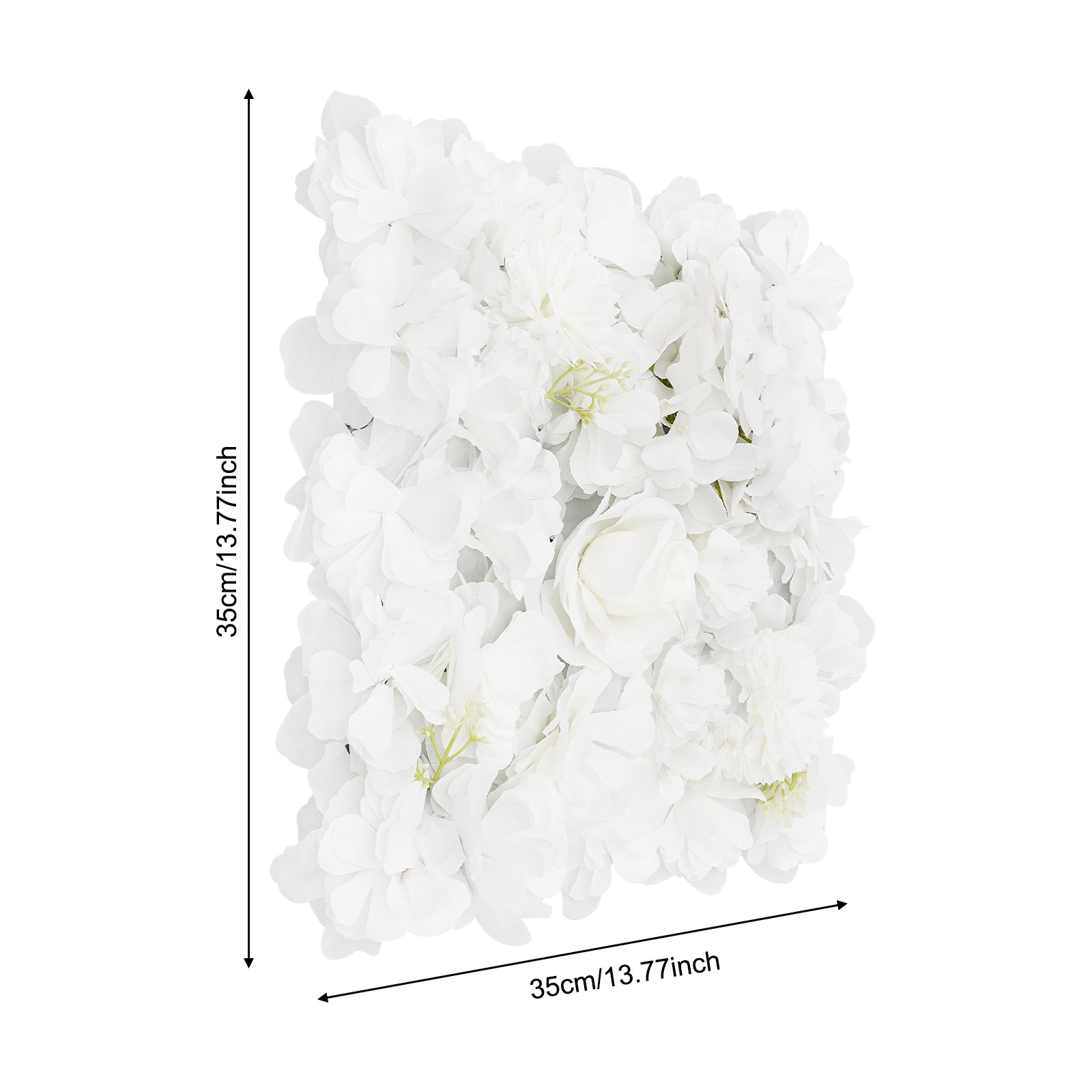 16 Pack Artificial Flower Wall Panels, Silk Cloth Plastic, 13.8×13.8 Inch Each