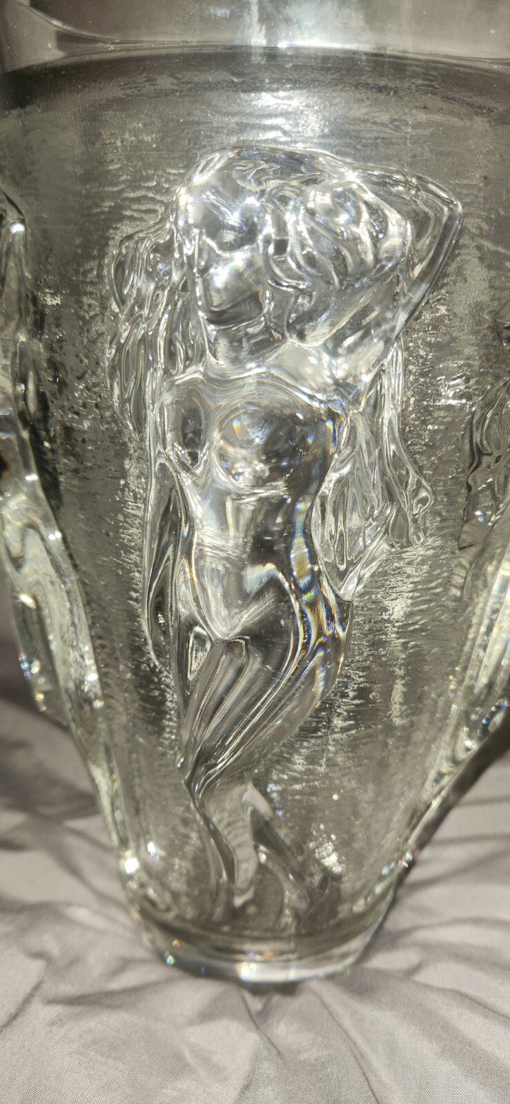 3D Dancing Nude Women Flower Vase HEAVY THICK GLASS