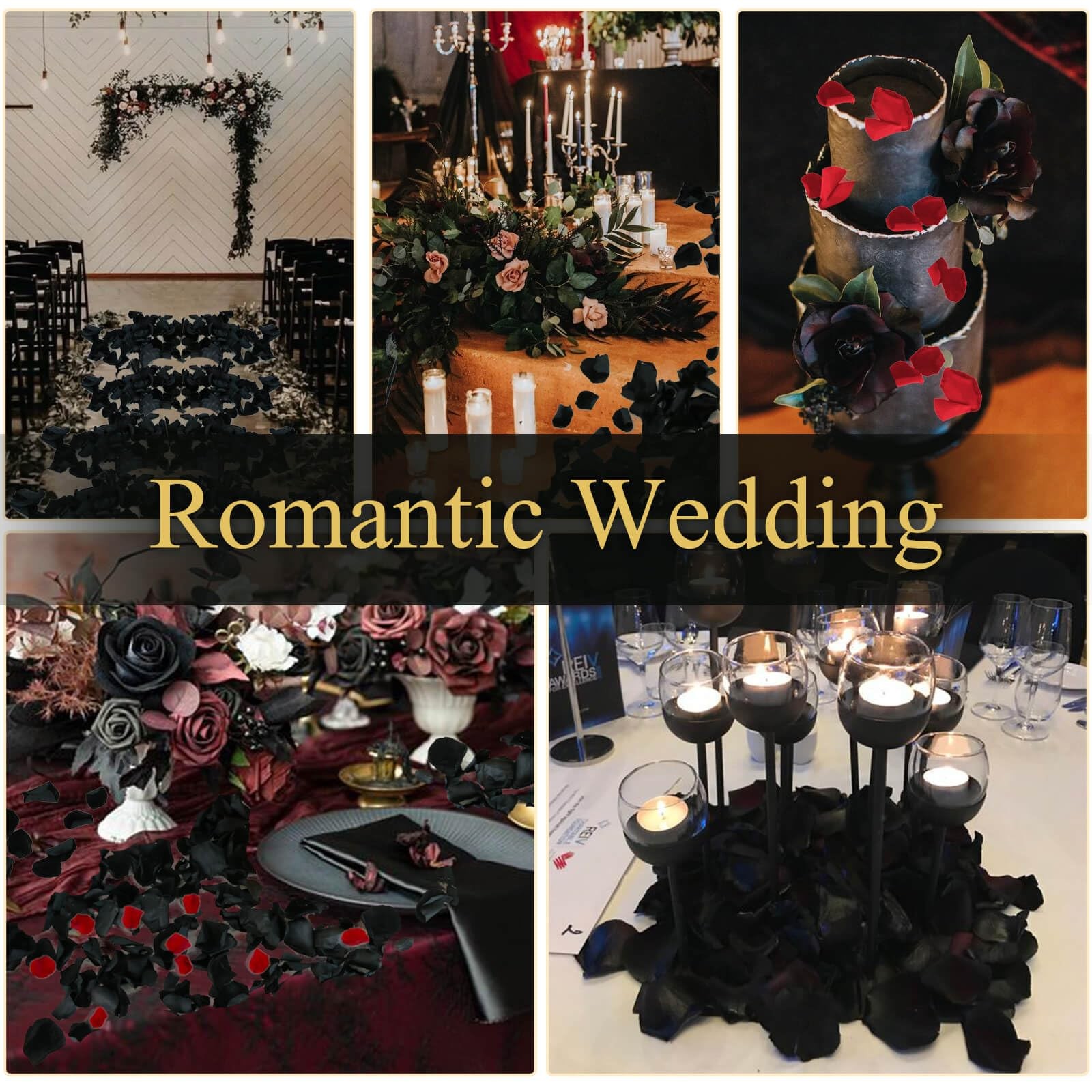 200 PCS 1.75oz Dried Real Preserved Black Rose Petals Wedding Party Decor