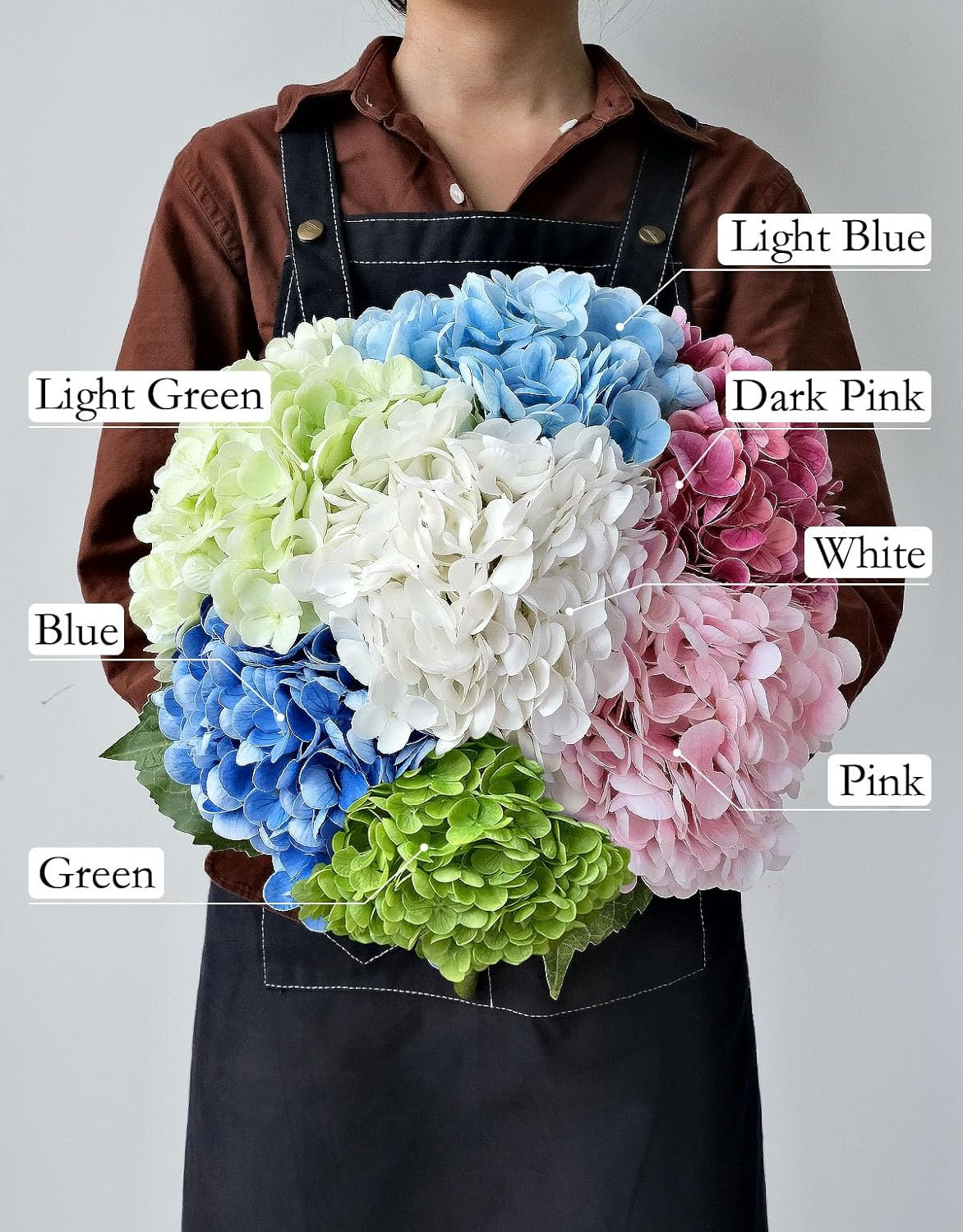 White Hydrangea Artificial Flowers, 3Pcs Large 21” Royal Real 3pcs,