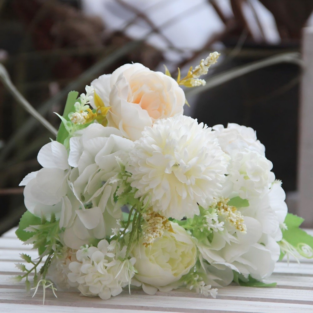 Nordic Style Artificial Silk Flower Bouquet for Wedding Home Decoration