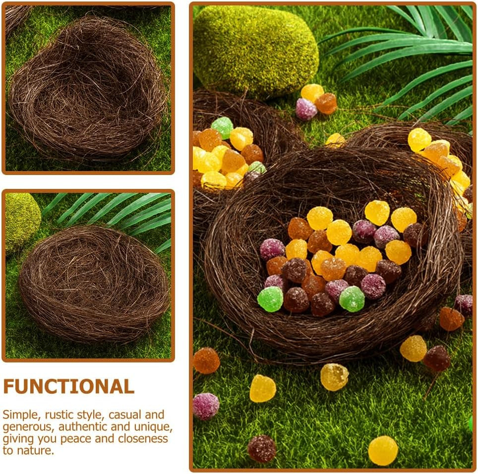 16Pcs Simulated Bird Nest Mini Artificial Bird Nest Fake Ornament for Christmas