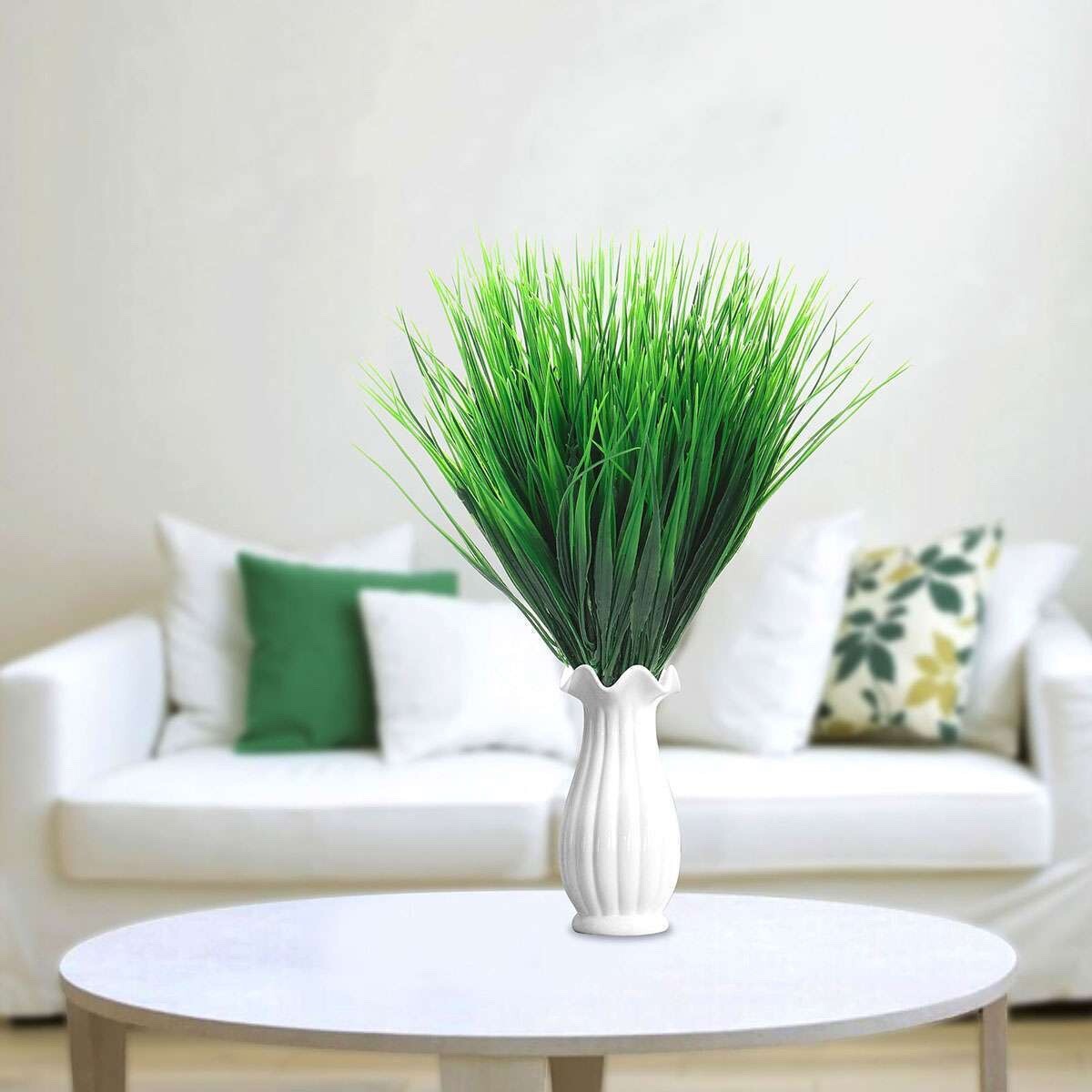 6Bundles Artificial Wheat Fake Tall Grass Outdoor Plants Greenery Flowers Leaves