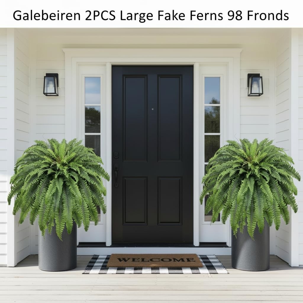 50″ Fake Ferns Artificial Plants Large, 98 Fronds 2 for Outdoors and Indoors
