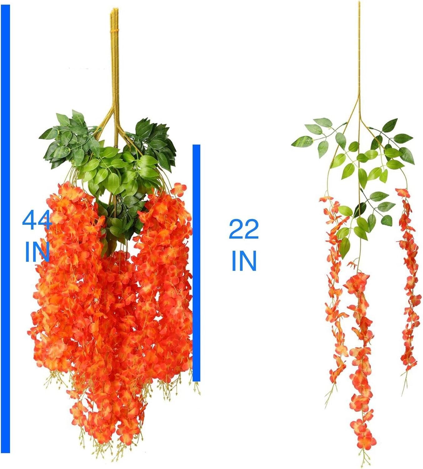 Fermus 24 Pack Artificial Wisteria Hanging Flowers Garland Fake Wisteria Vine fo