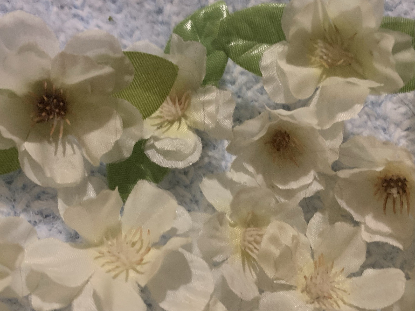 Lot Of 30 Small White Flower Blossoms