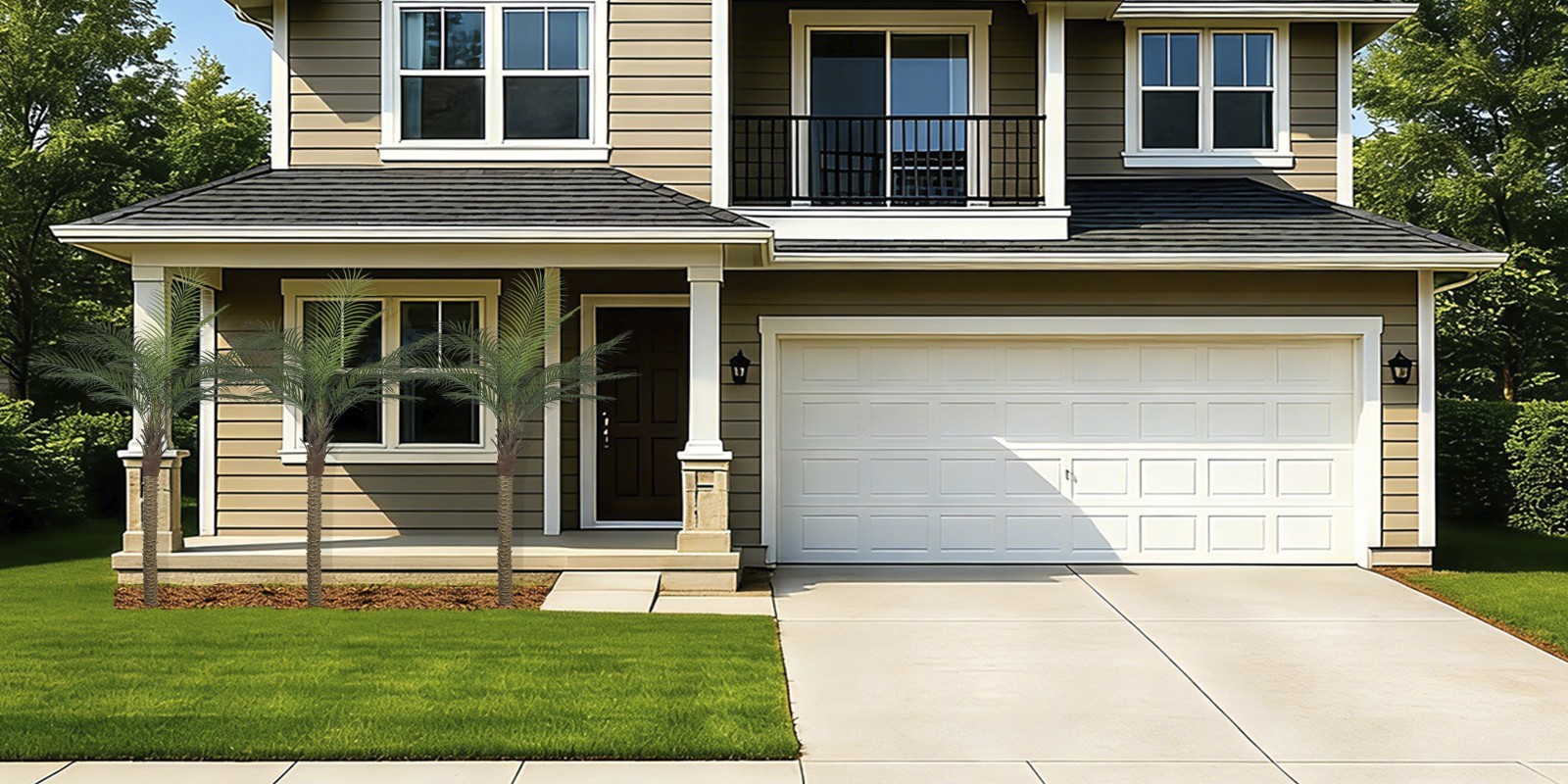 240CM Artificial Coconut Palm Tree 2Pcs Lifelike Fake Palm Plant For Home Garden