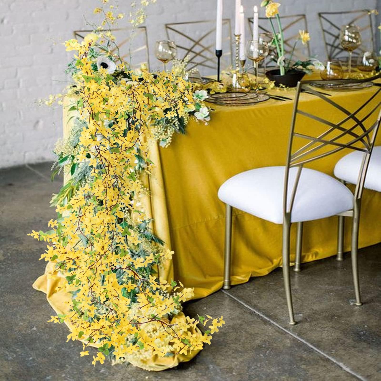 HO2NLE 4PCS Artificial Flower Garland 23.6ft 23.6 ft (7.2 m), 4 Pcs Garlands