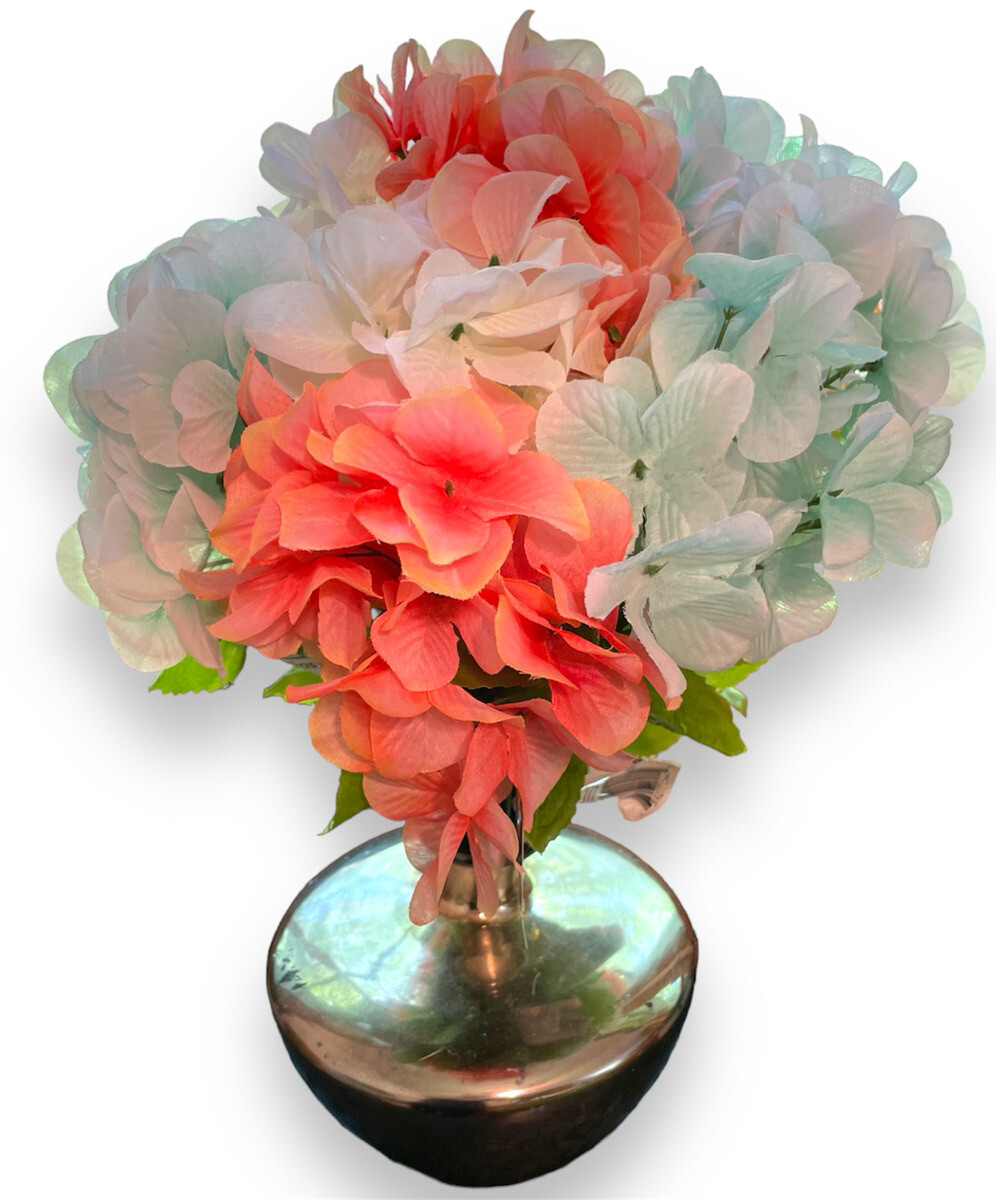 Hydrangea Silk Flowers Heads Pack of 10 Variety Colors Full Artificial Bouquet