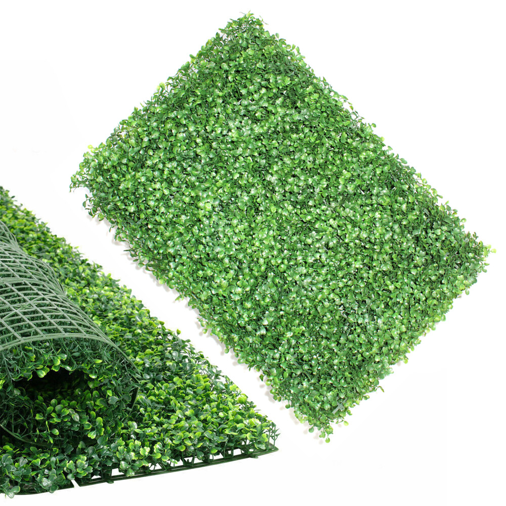 12/24 Pcs Artificial Plant Boxwood Mat Fence Hedge Wall Fake Grass Floral Decor