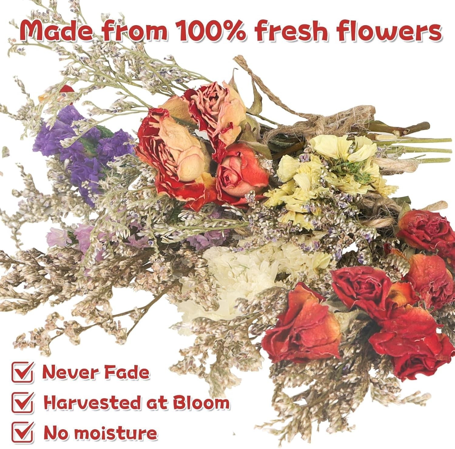 12 Pcs Mini Dried Flowers Bouquet Forget Me Not Lavender Rose Bouquets Natura…