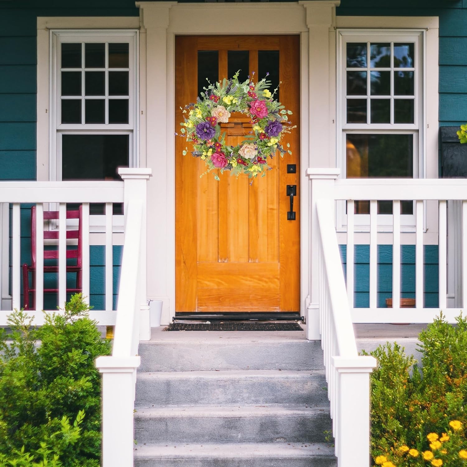 Romantic Artificial Peony & Lavender Wreath for Spring Festivals & Homes