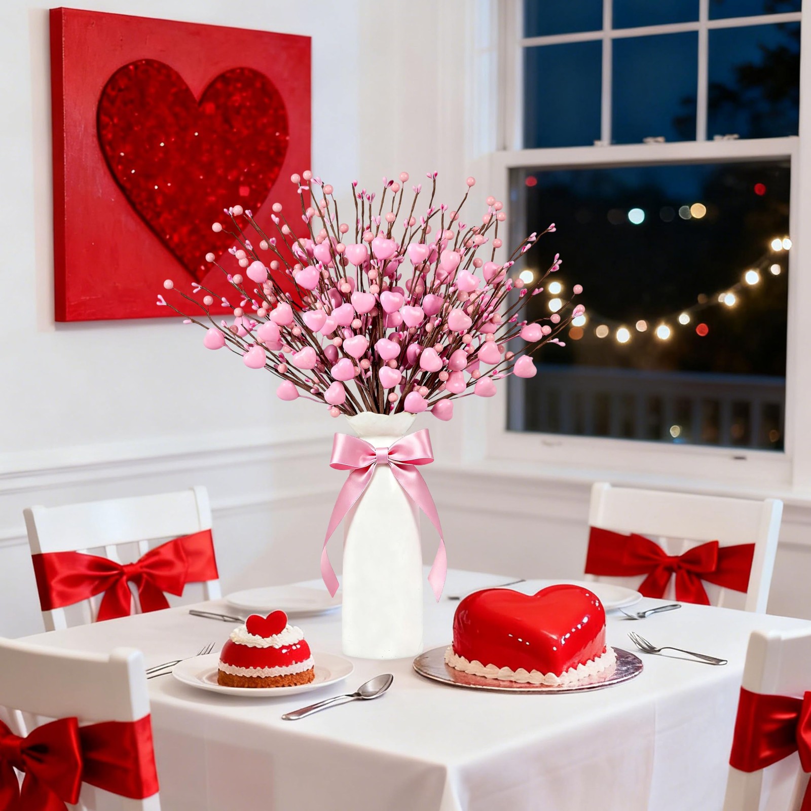 Valentine’s Day Gifts 24 Pack Valentines Day Decorations 17 Inch Pink Heart P…