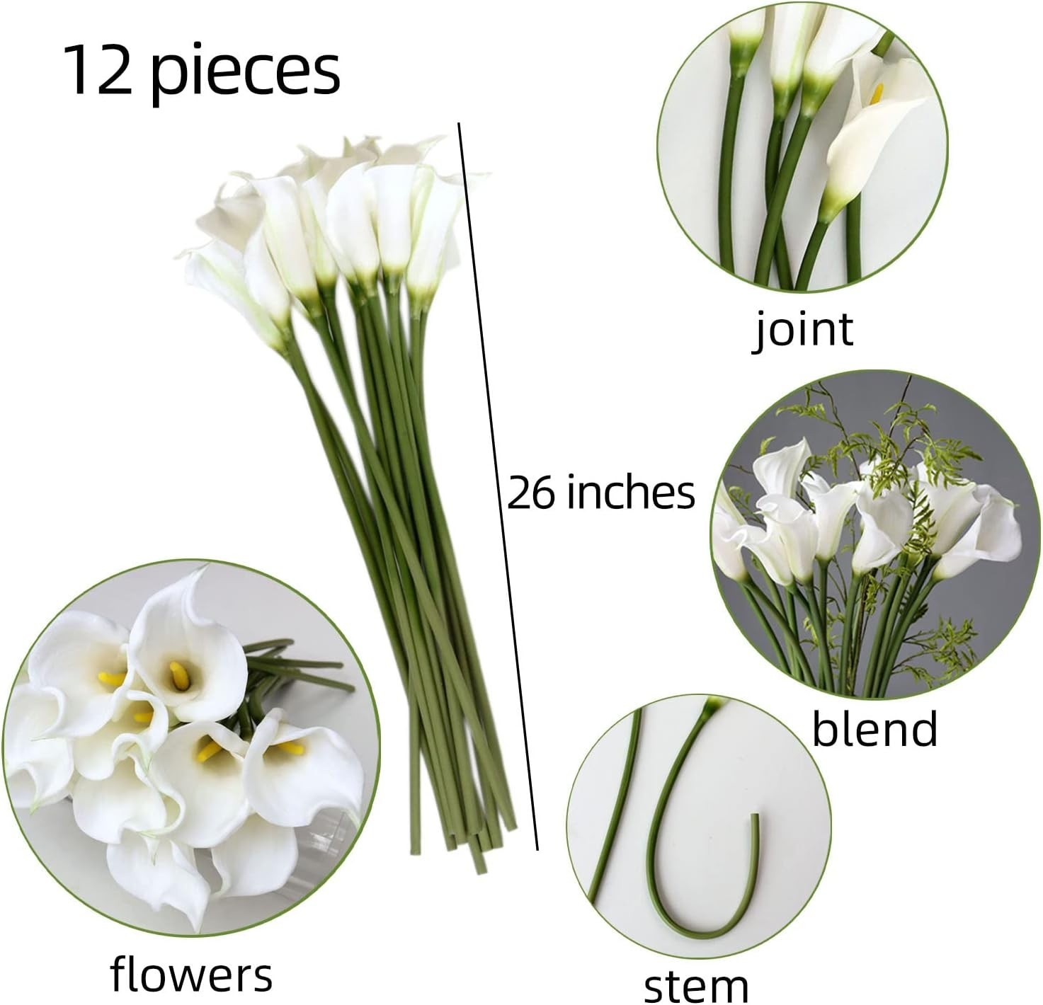 Wedding Office Home Decor: 26″ Artificial Calla Lilies