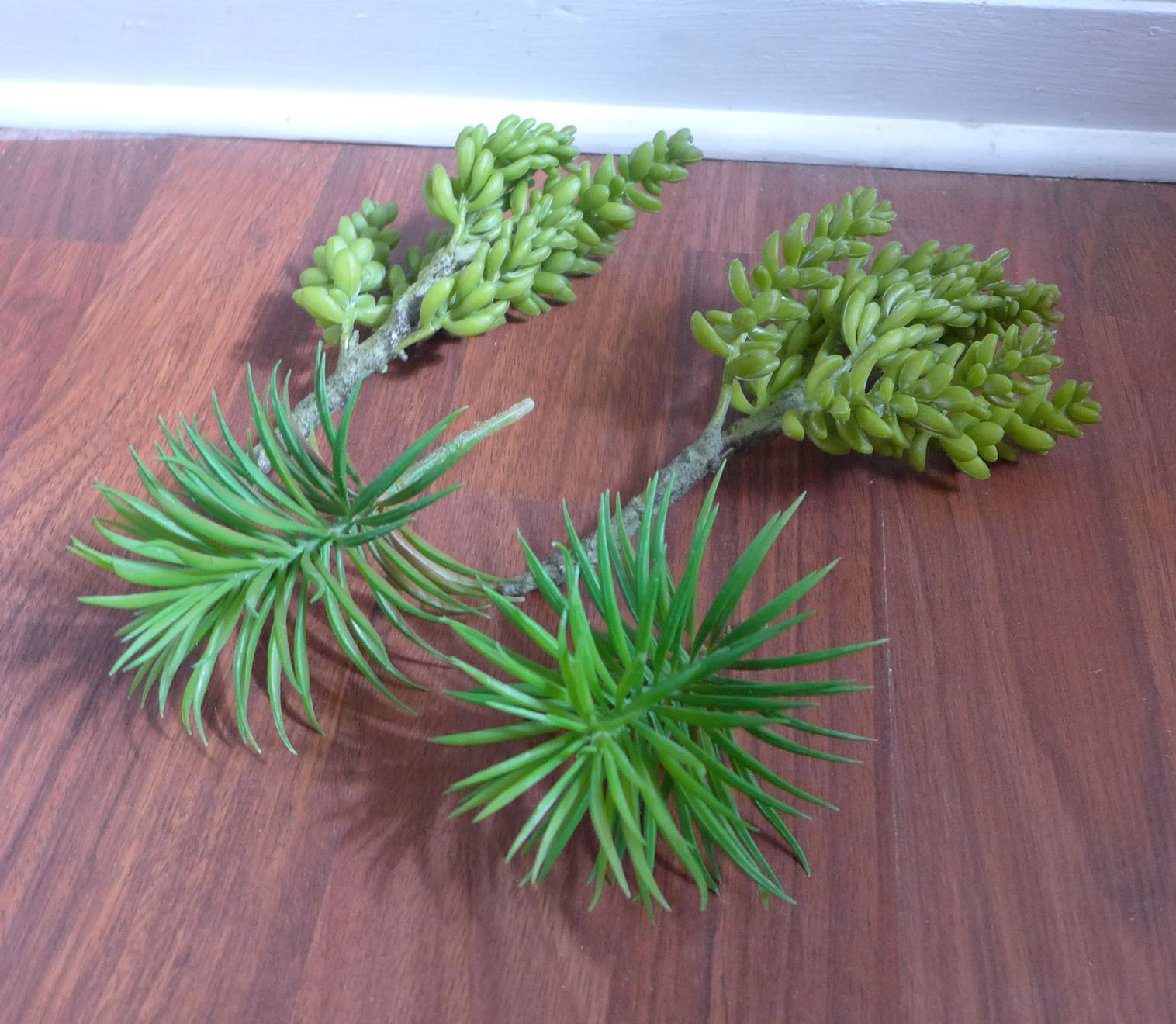 4 Pcs Artificial Plants 2 Yacon And 2 Mini Pine trees Succulents Grass