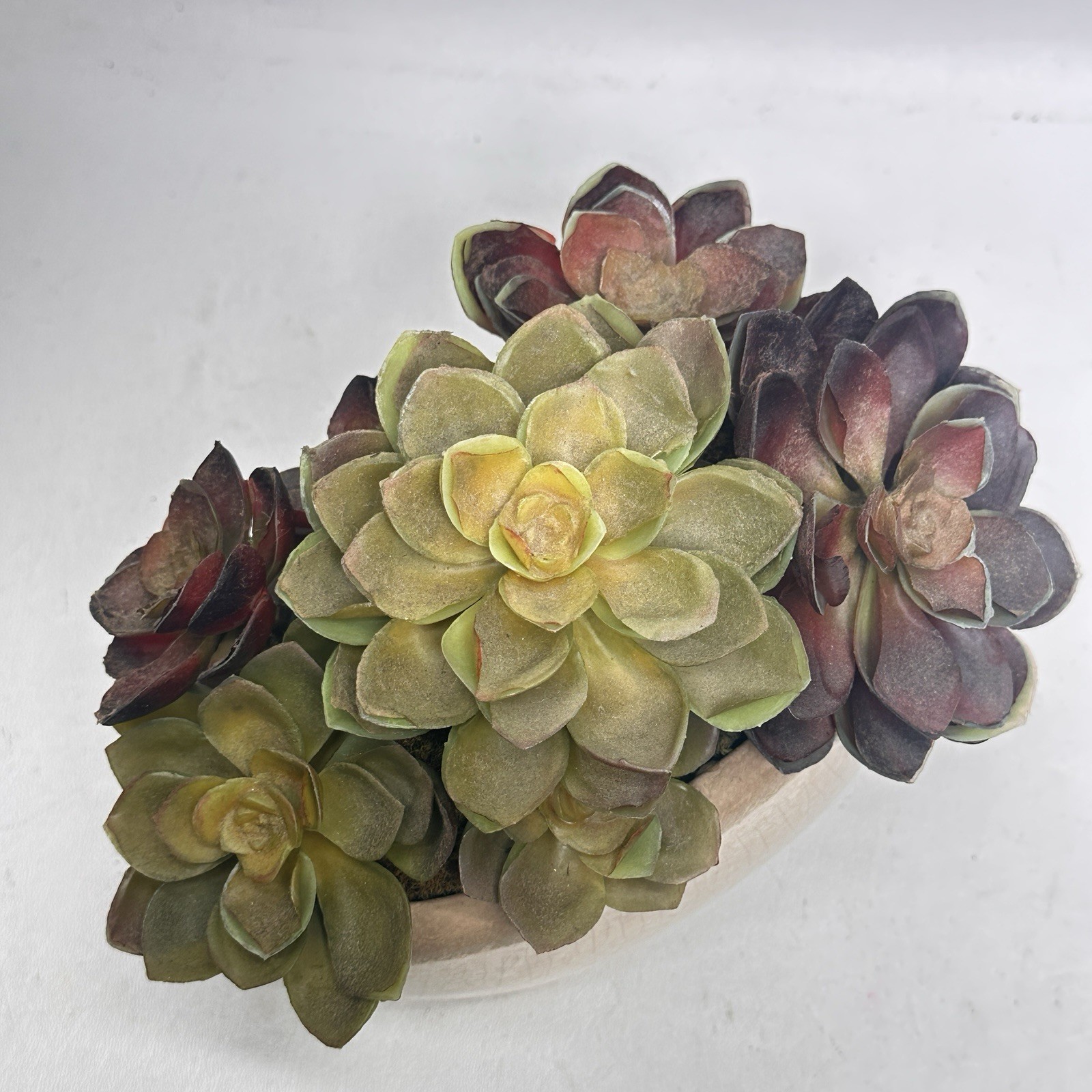 Faux Succulent Plants In Hammered Metal Container 5 In X 6 Inch Looks Real