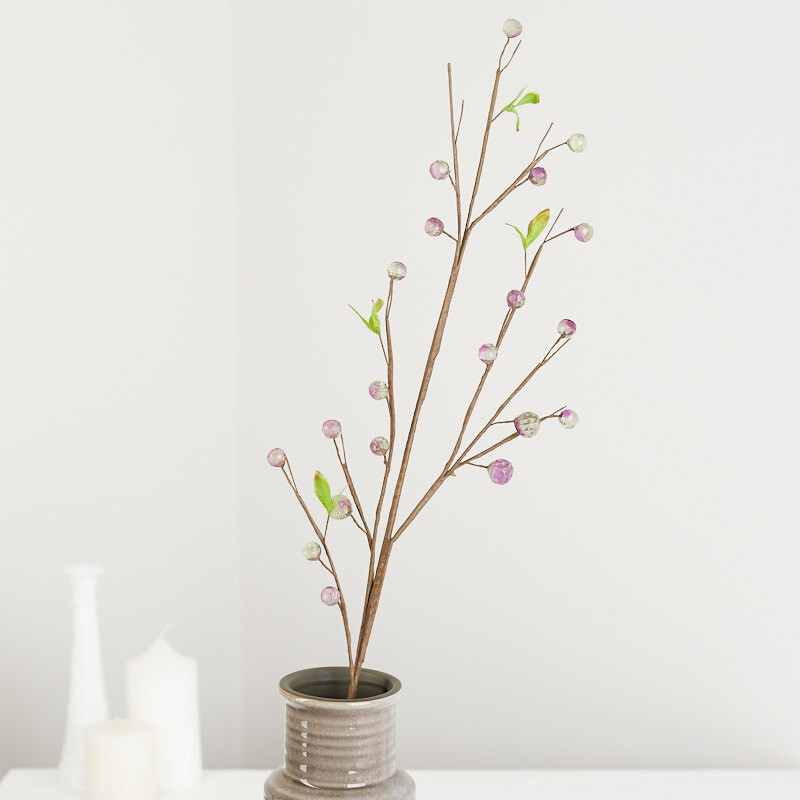Set of 12 Hand Wrapped Purple Acrylic Artificial Berry 30″ Sprays
