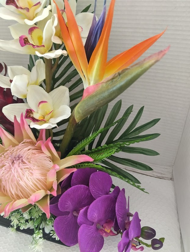 Artificial Tropical table centerpiece