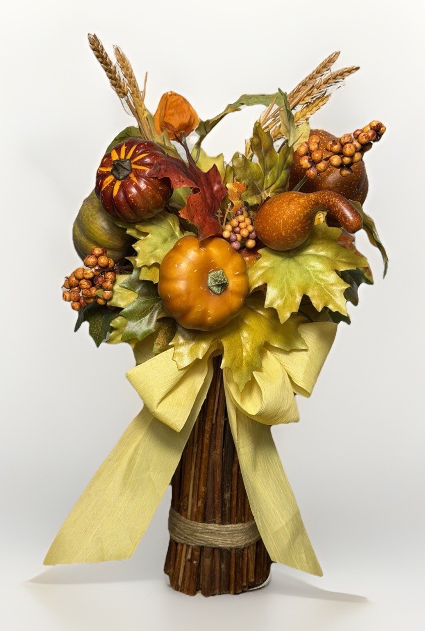 Rustic Farmhouse Pumpkin & Ghourd Floral Bouquet