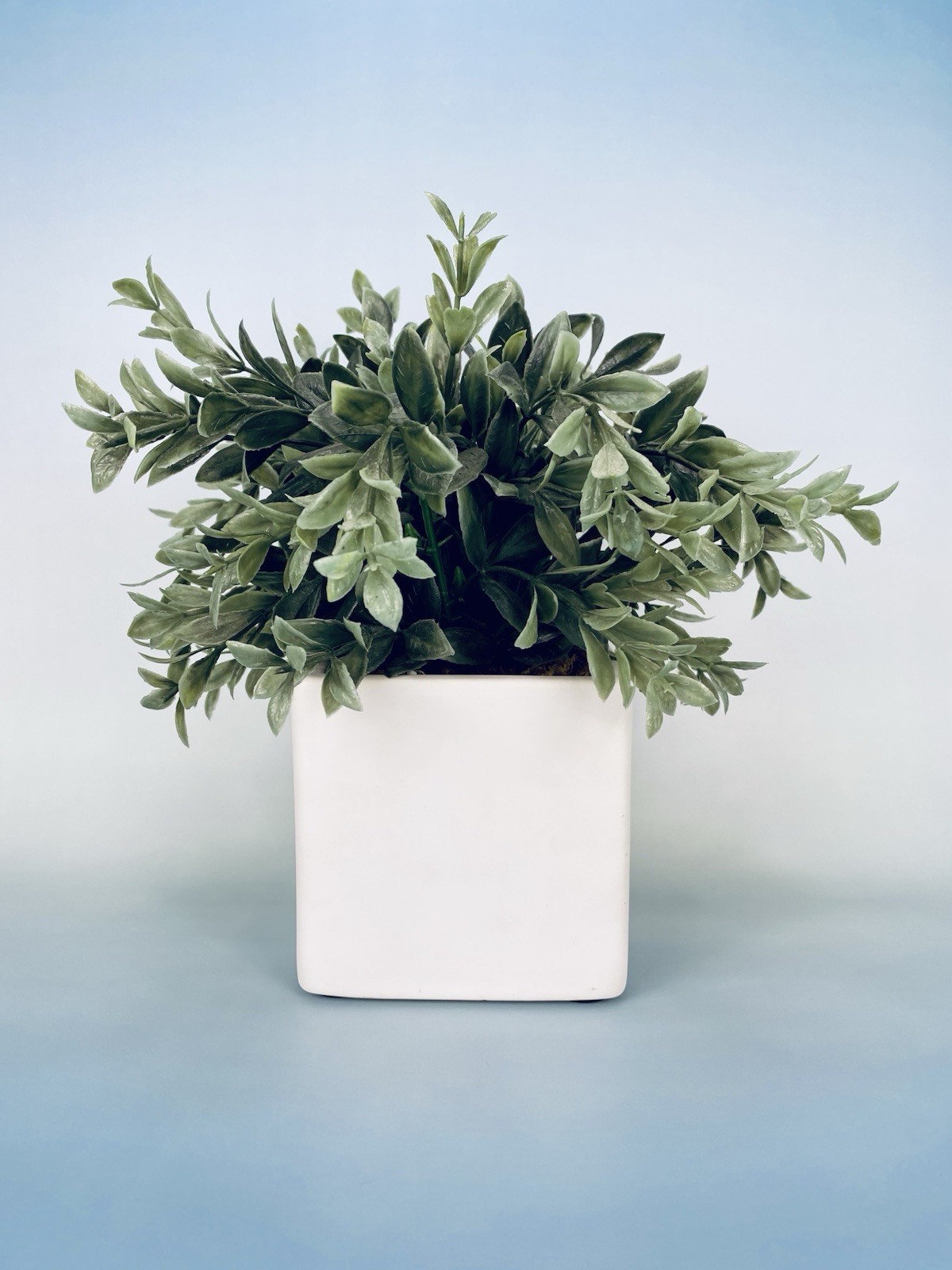 White Ceramic Square Planter Pot Faux Greenery Farmhouse Decor Hobby Lobby