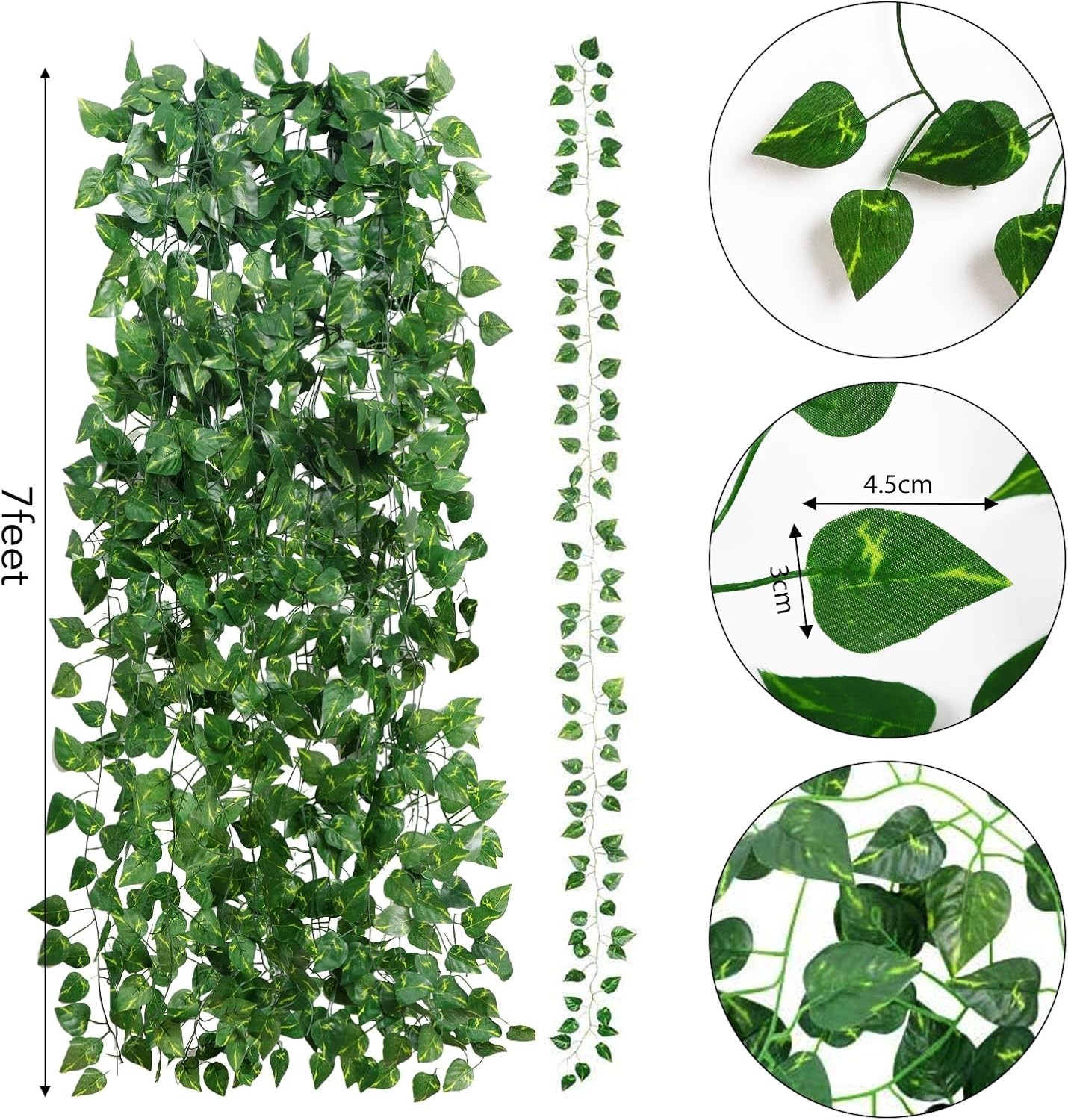 36 Pack 252ft Artificial Ivy Greenery Garland, Fake Vines Hanging Plants Back…