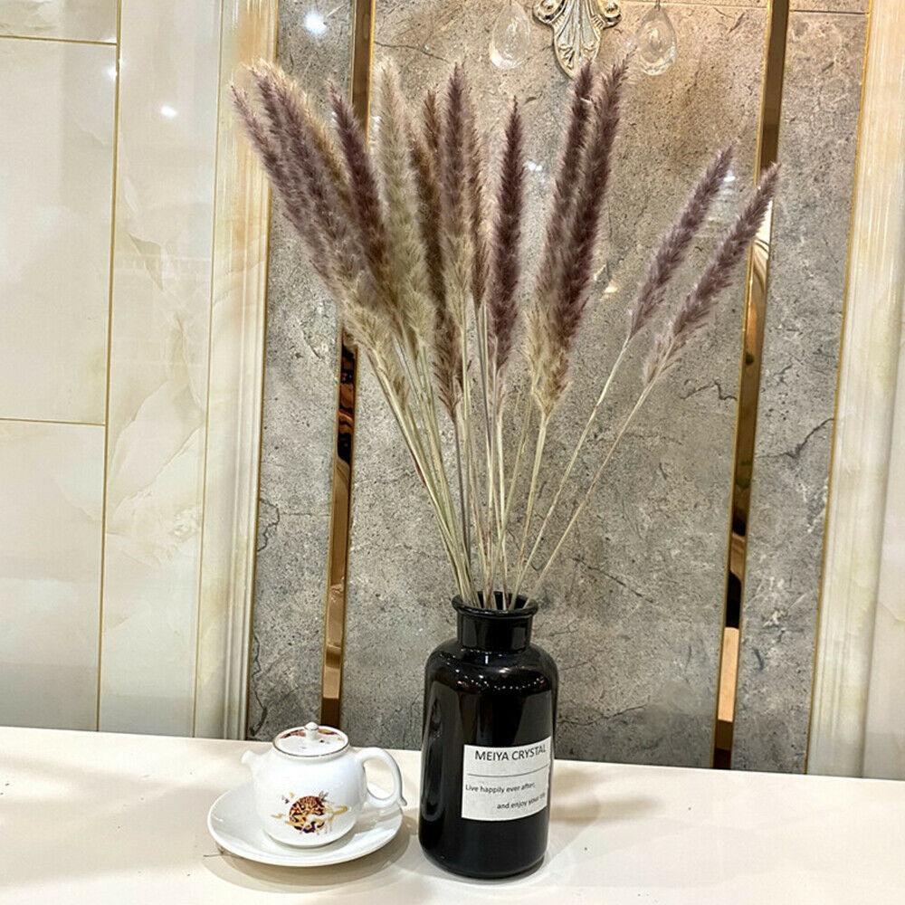 60PCS Natural Dried Pampas Grass Reed Flower Bunch Bouquets Home Wedding Decor