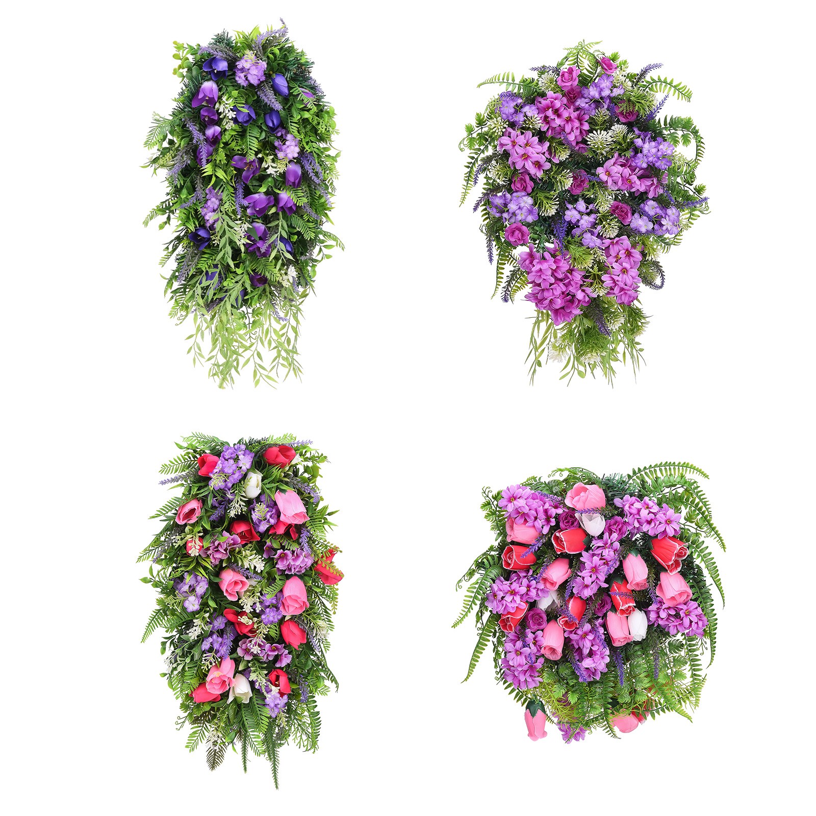 Large Purple Floral Wreath Style B Decor