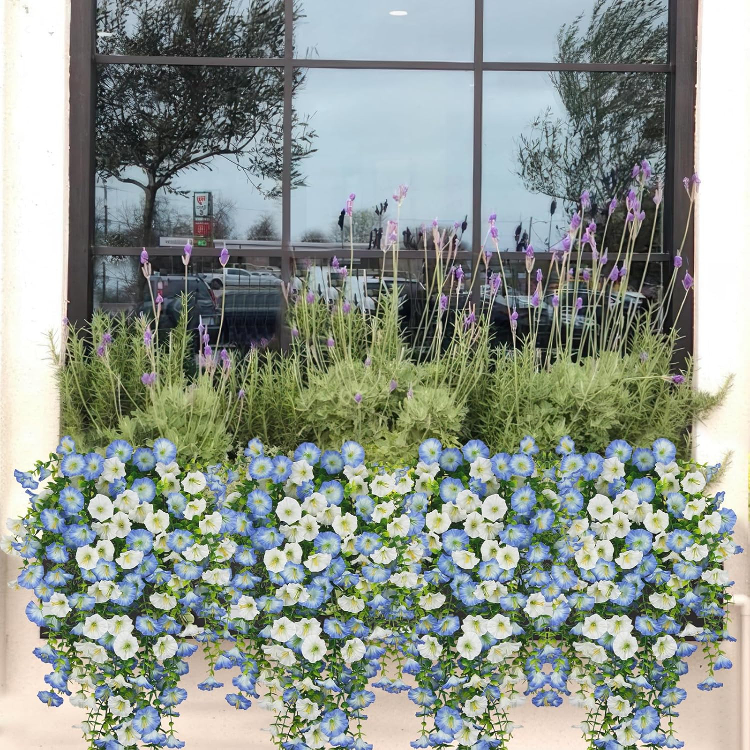 3 Pcs Artificial Hanging Flowers for Outdoors Morning Glory Artificial Flowers S