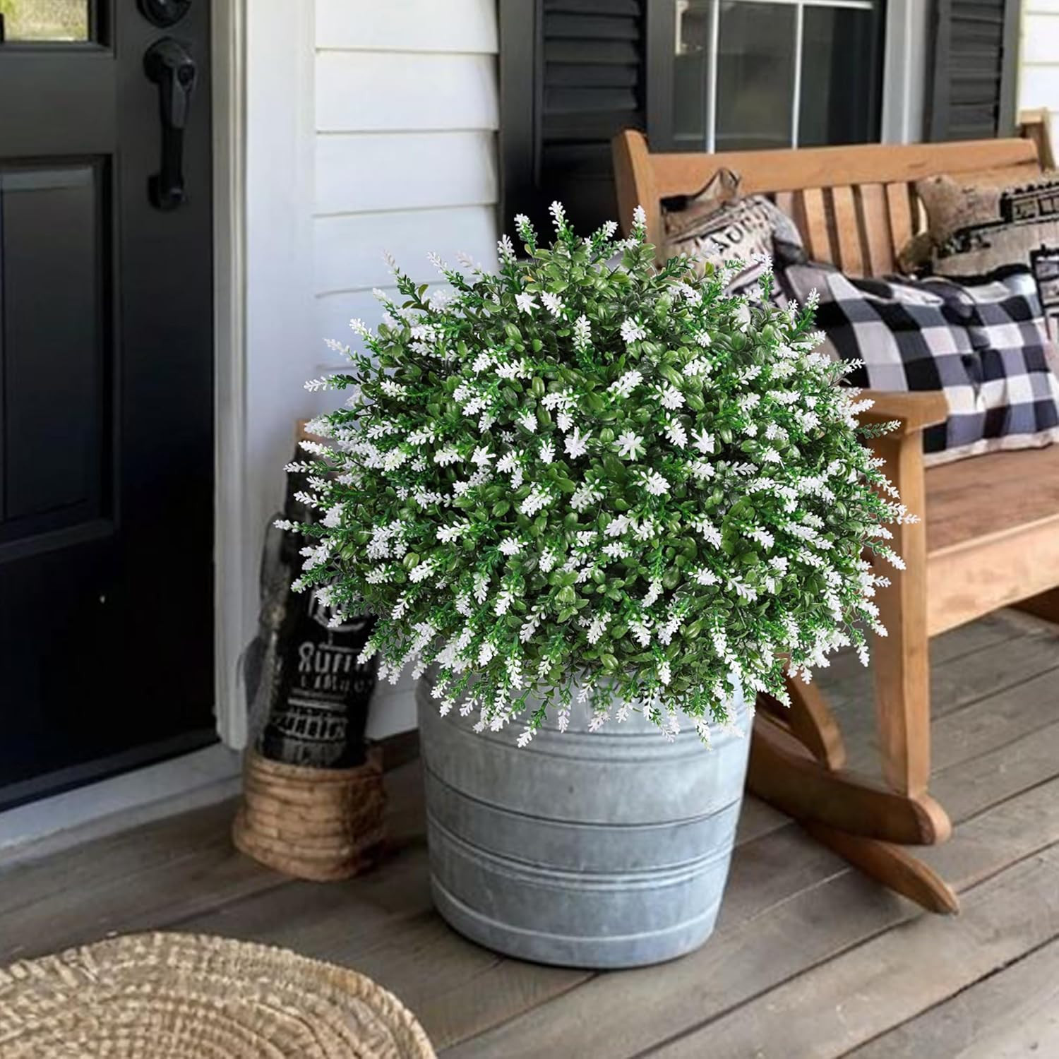 26″ UV Resistant Artificial Boxwood Ball Trees with Lavender – 2 Pack
