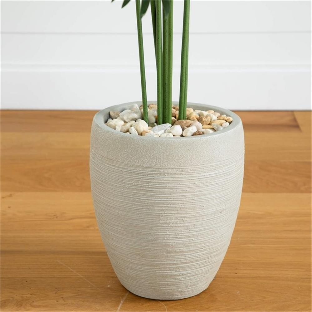 Pemberly Row 66″ Paradise Artificial Palm Tree in Sand Colored Planter