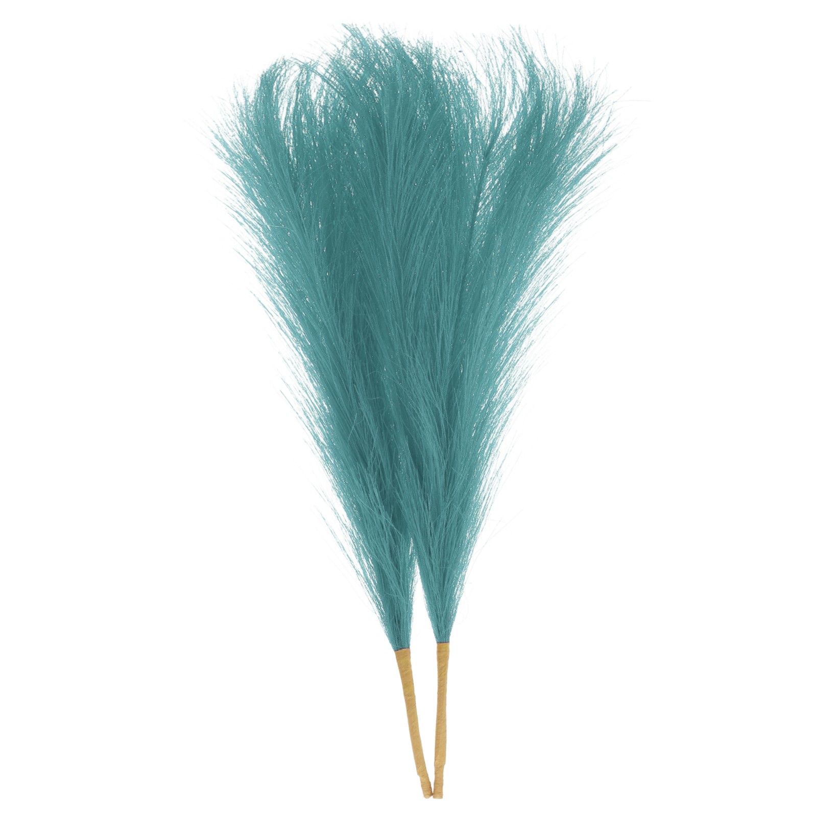 2pcs Faux Pampas Grass 17 Inch 10 Stem Artificial Grass for Decor, Blue Green